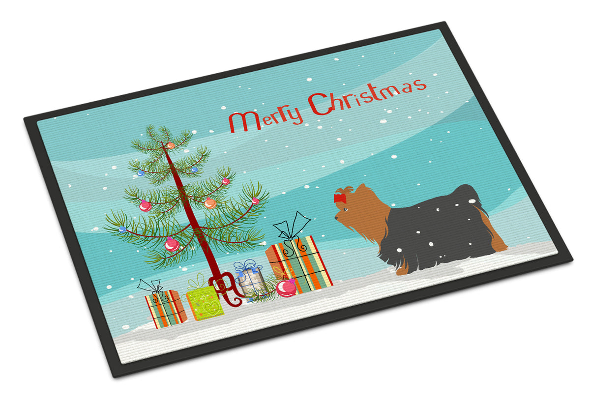Yorkshire Terrier Yorkie Merry Christmas Tree Indoor or Outdoor Mat 18x27 BB2952MAT - the-store.com