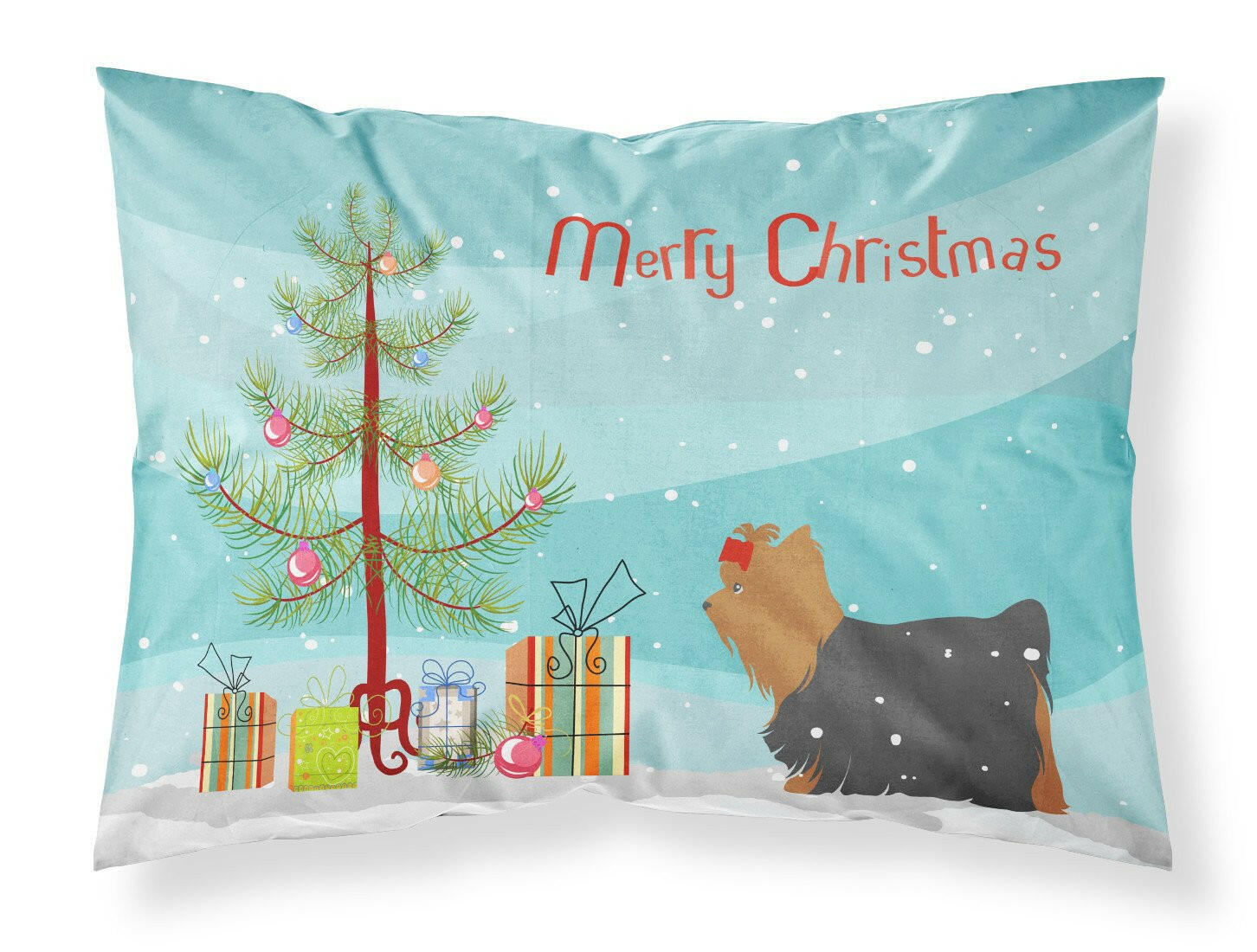 Yorkshire Terrier Yorkie Merry Christmas Tree Fabric Standard Pillowcase BB2952PILLOWCASE by Caroline's Treasures