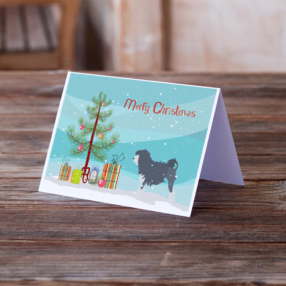 Caroline's Treasures Lowchen Merry Christmas Tree Greeting Cards - Blank Note Cards – 8-Pack of Artist-Designed Cards with Envelopes
