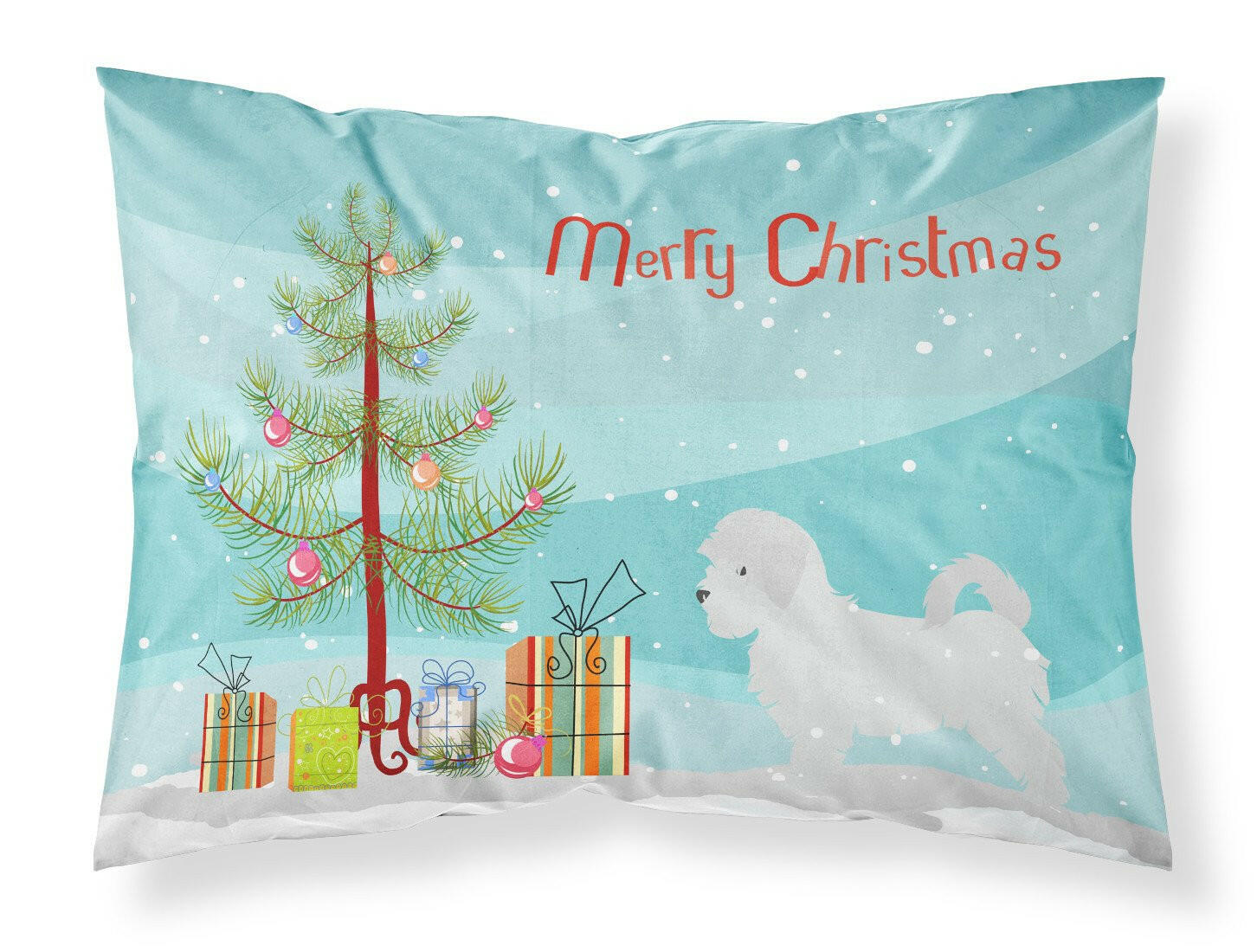 Maltese Merry Christmas Tree Fabric Standard Pillowcase BB2954PILLOWCASE by Caroline's Treasures