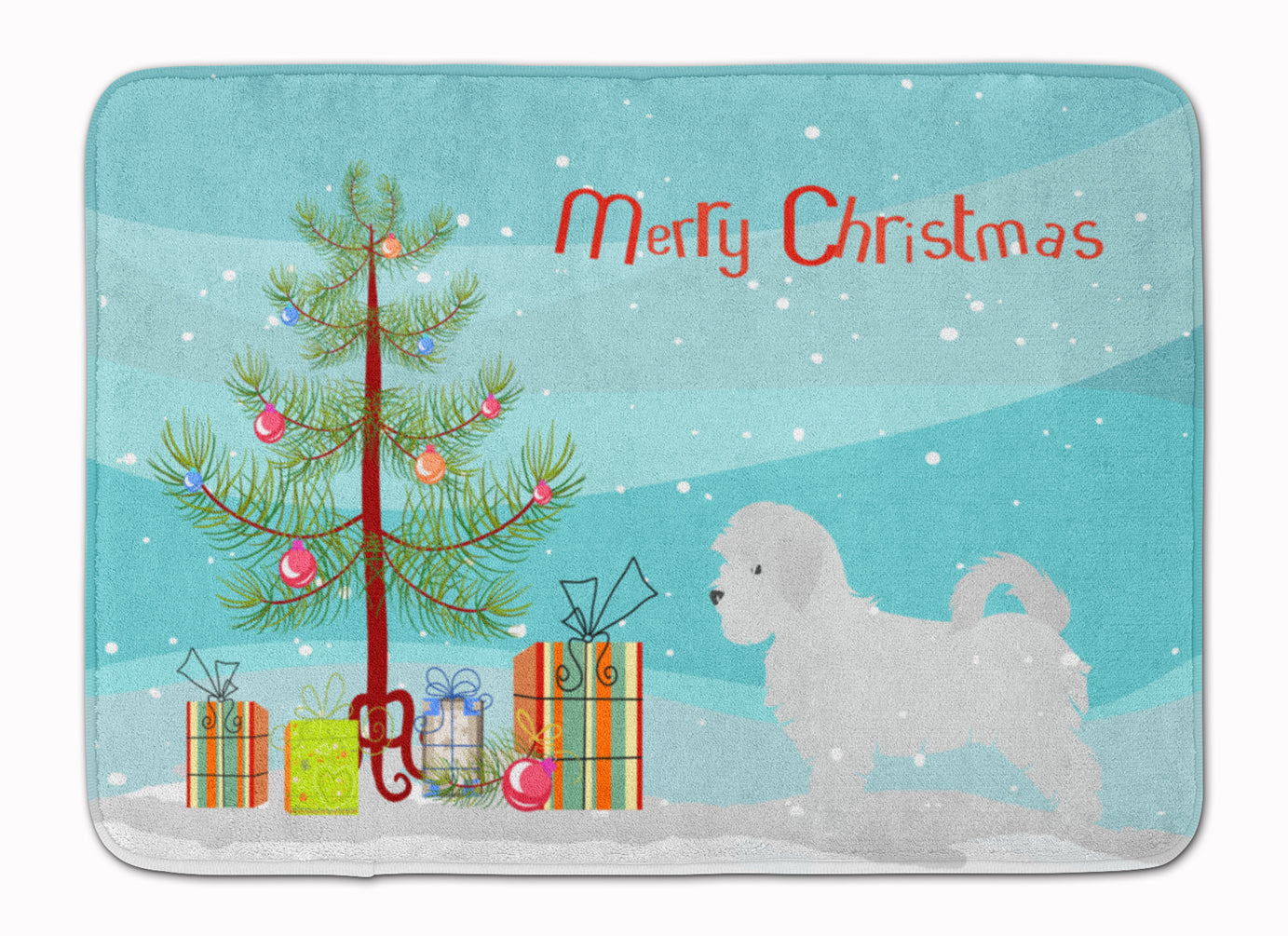 Maltese Merry Christmas Tree Machine Washable Memory Foam Mat BB2954RUG - the-store.com