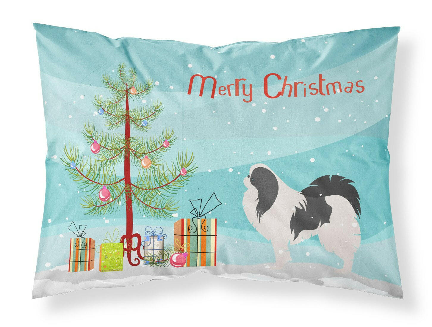 Japanese Chin Merry Christmas Tree Fabric Standard Pillowcase BB2955PILLOWCASE by Caroline's Treasures