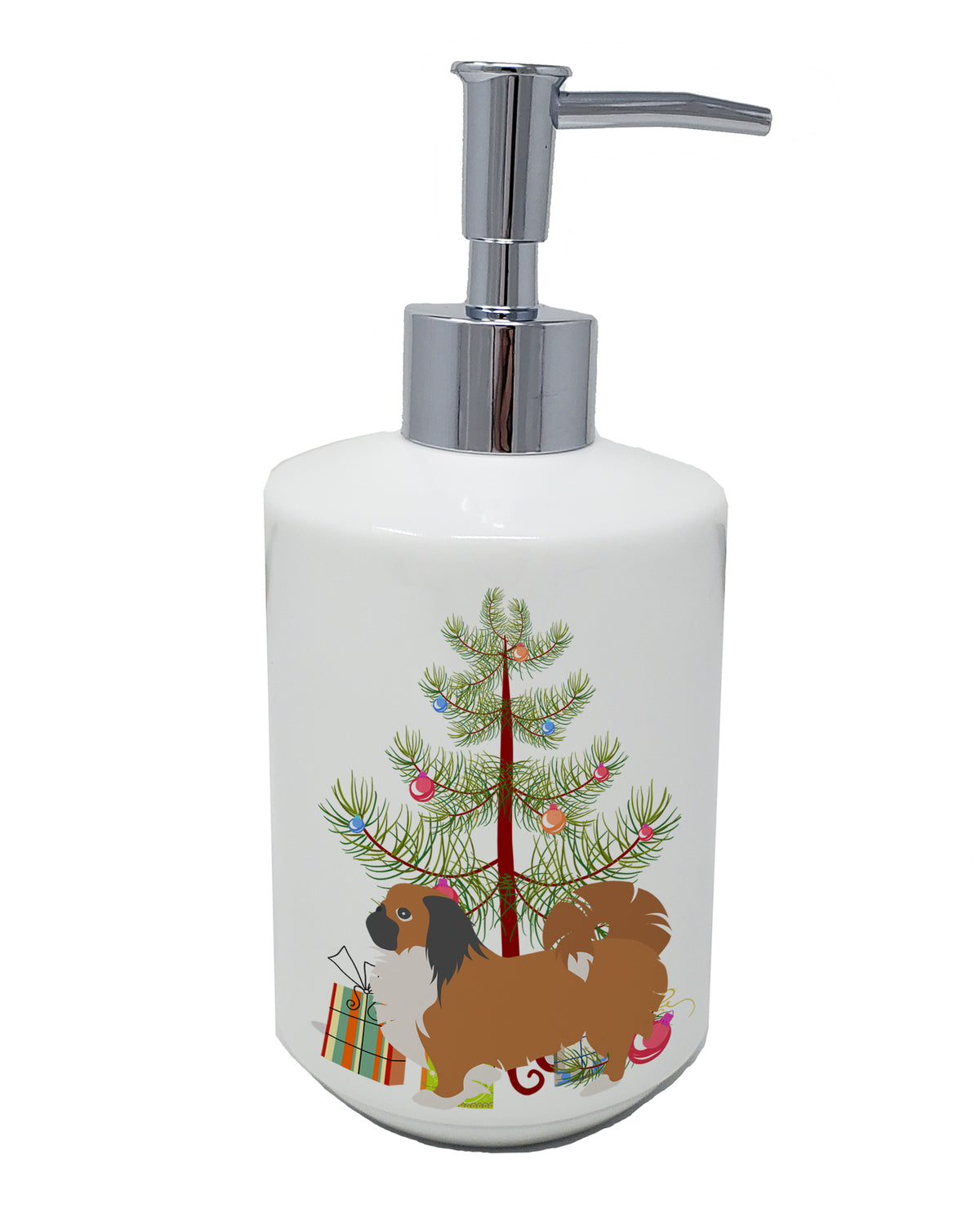 Buy this Pekingese Merry Christmas Tree Ceramic Soap Dispenser