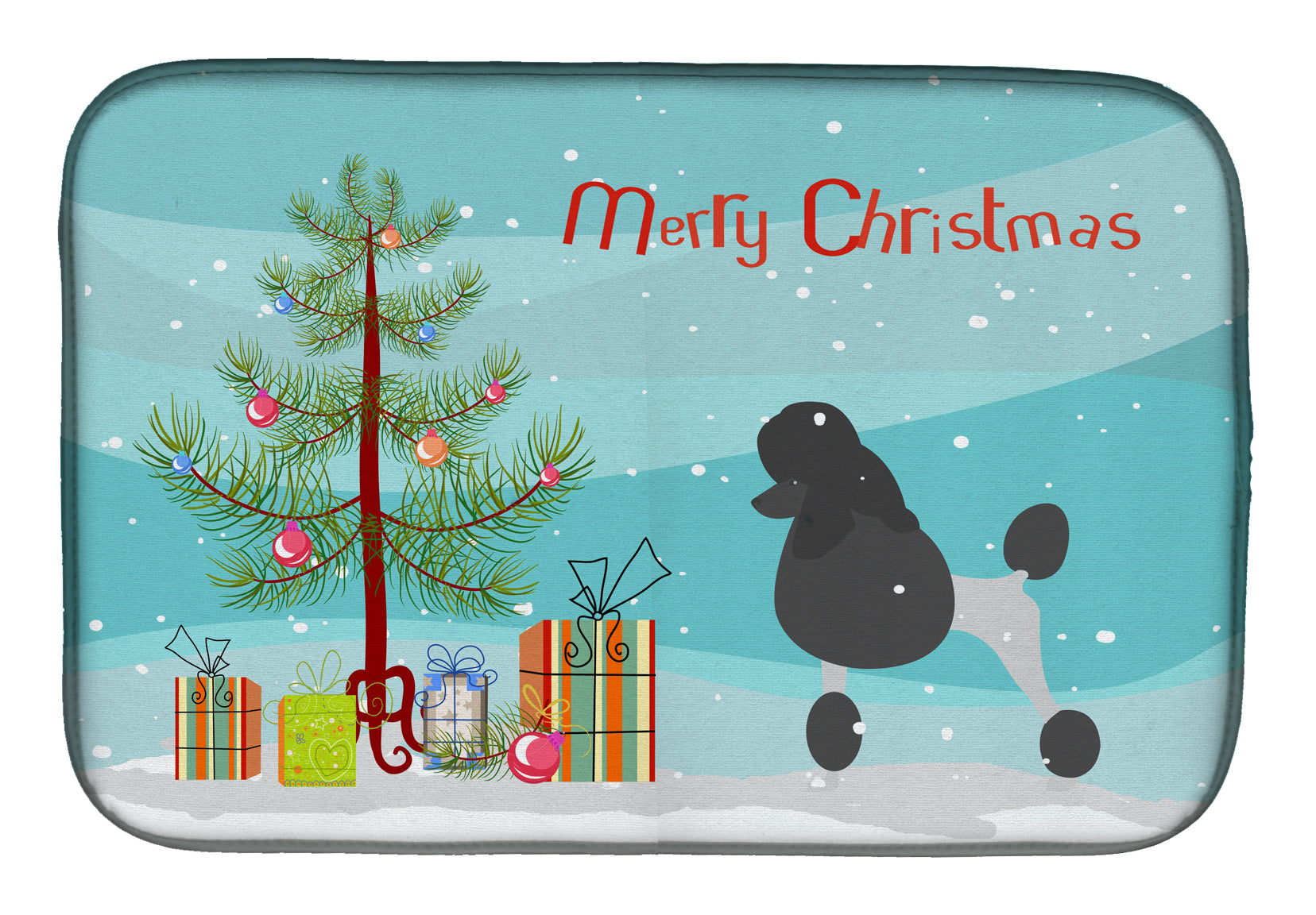 Poodle Merry Christmas Tree Dish Drying Mat BB2957DDM  the-store.com.
