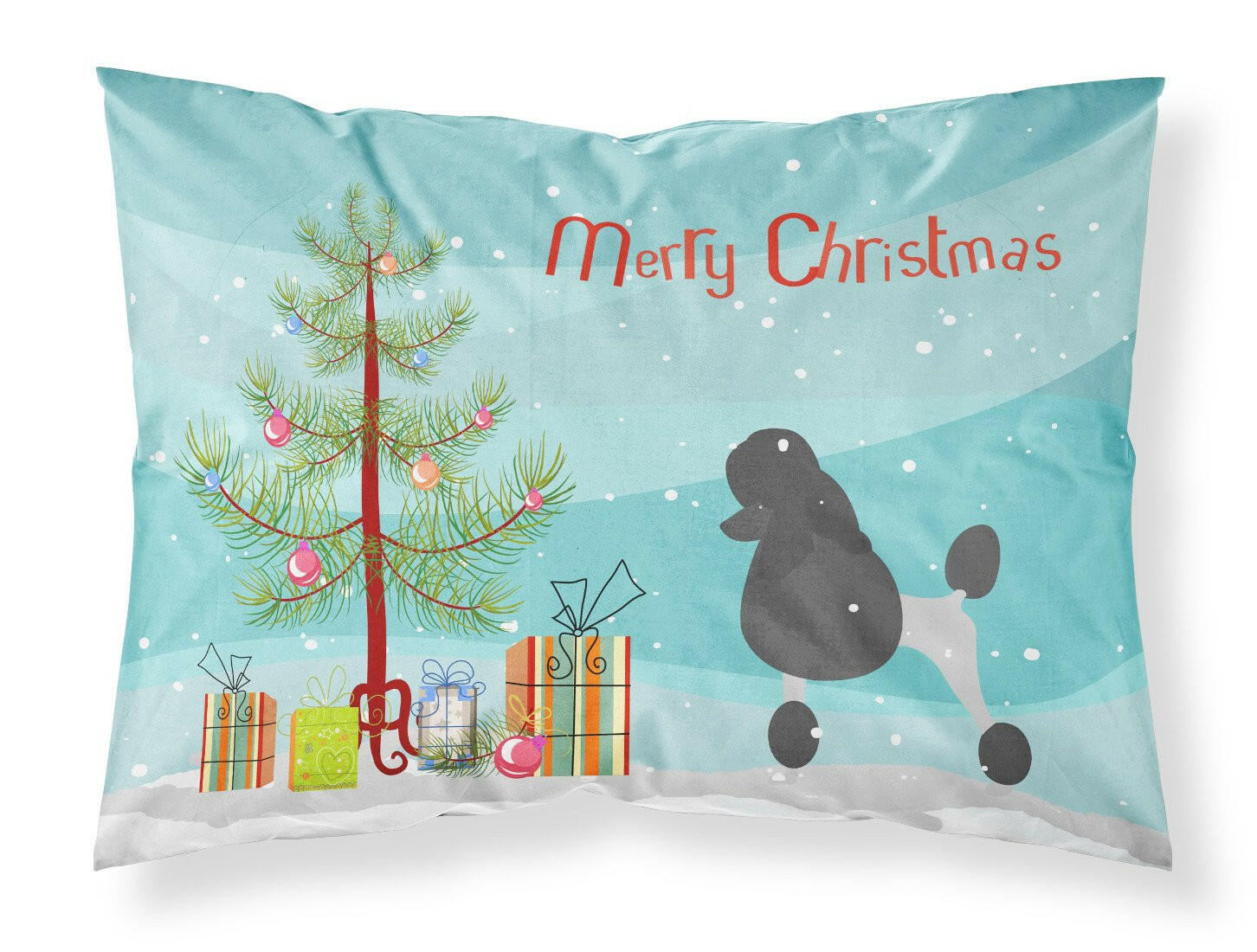 Poodle Merry Christmas Tree Fabric Standard Pillowcase BB2957PILLOWCASE by Caroline's Treasures