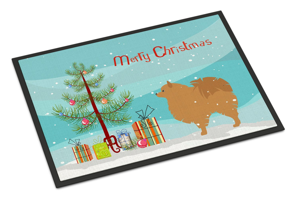 Pomeranian Merry Christmas Tree Indoor or Outdoor Mat 24x36 BB2960JMAT by Caroline&#39;s Treasures
