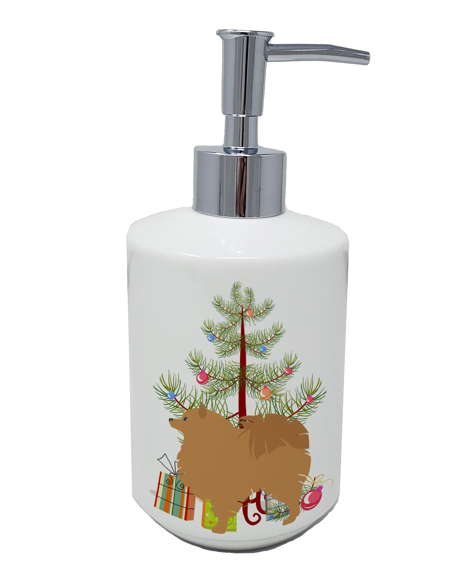 Buy this Pomeranian Merry Christmas Tree Ceramic Soap Dispenser