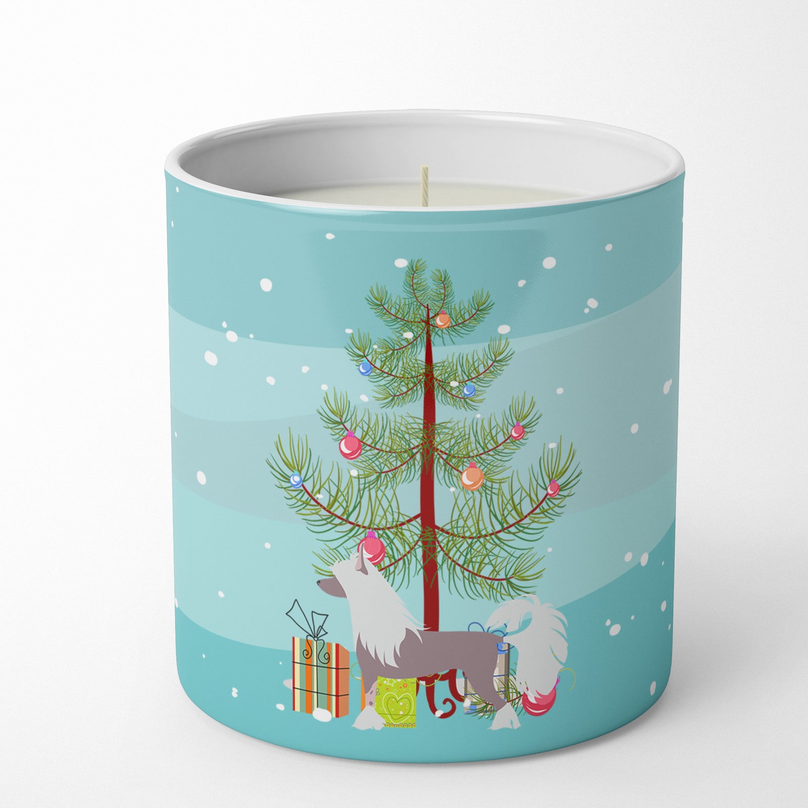 Buy this Chinese Crested Merry Christmas Tree 10 oz Decorative Soy Candle