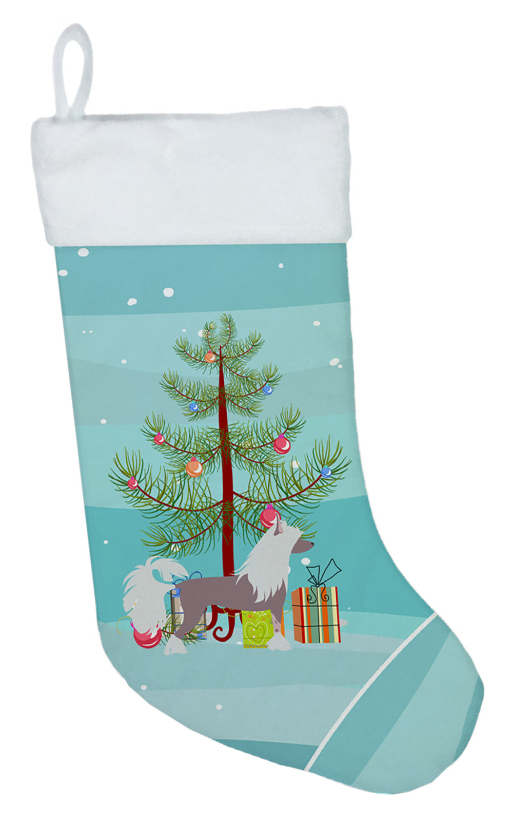 Chinese Crested Merry Christmas Tree Christmas Stocking BB2961CS  the-store.com.