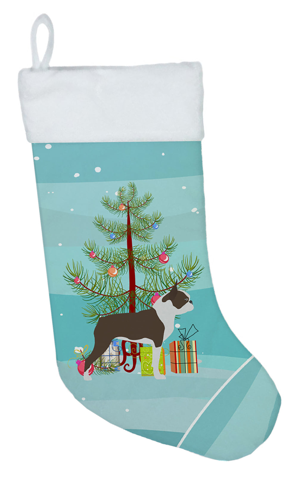 Boston Terrier Merry Christmas Tree Christmas Stocking BB2962CS
