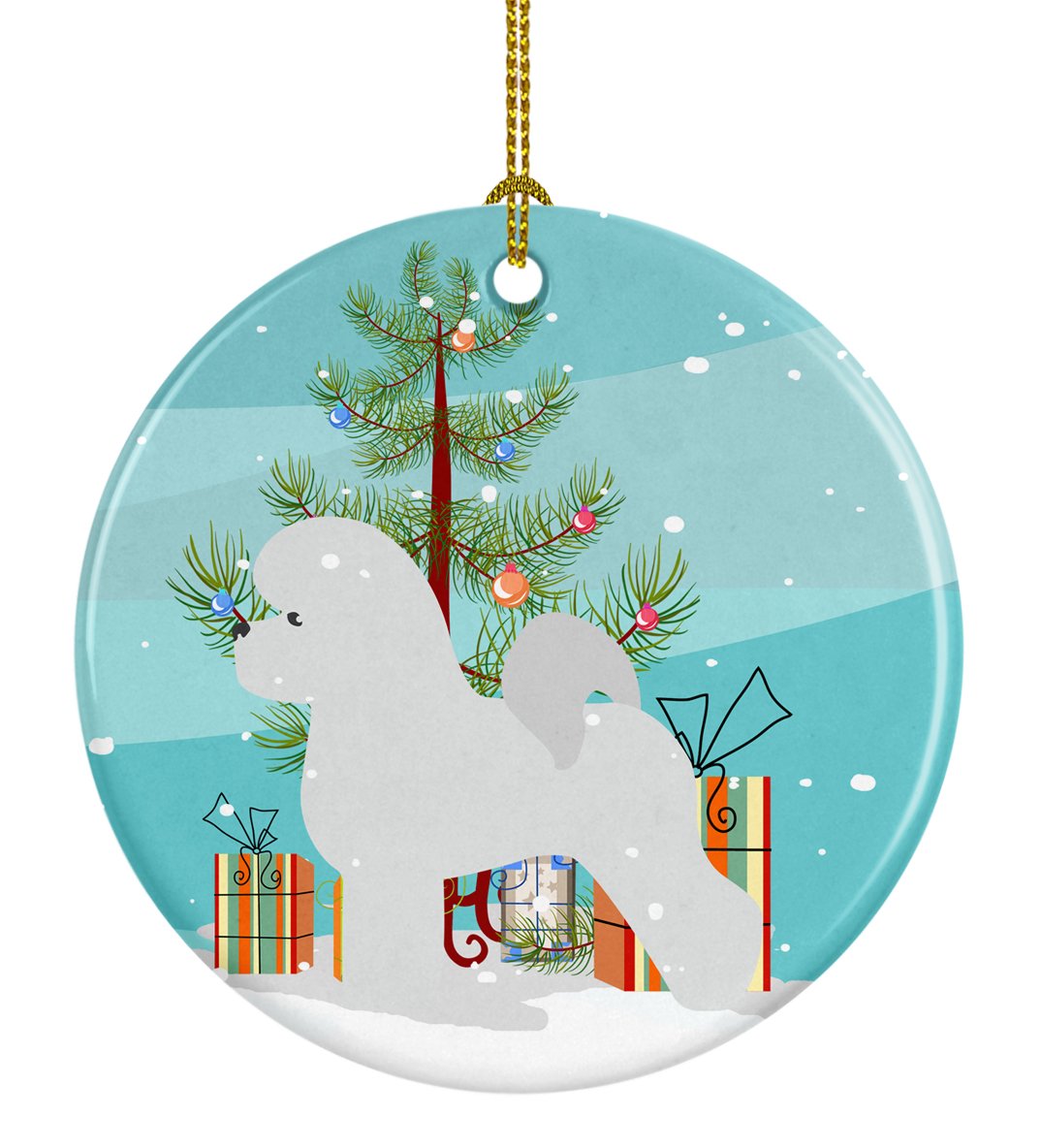 Bichon Frise Merry Christmas Tree Ceramic Ornament BB2963CO1 by Caroline&#39;s Treasures