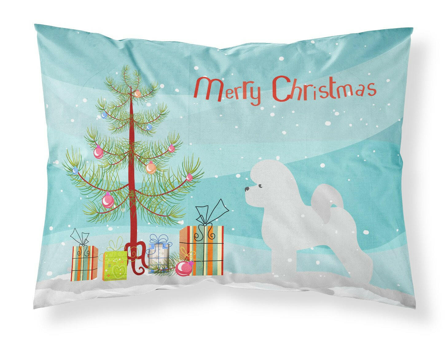 Bichon Frise Merry Christmas Tree Fabric Standard Pillowcase BB2963PILLOWCASE by Caroline's Treasures