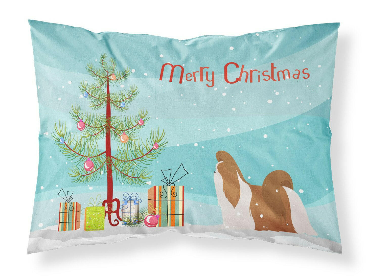 Shih Tzu Merry Christmas Tree Fabric Standard Pillowcase BB2964PILLOWCASE by Caroline's Treasures