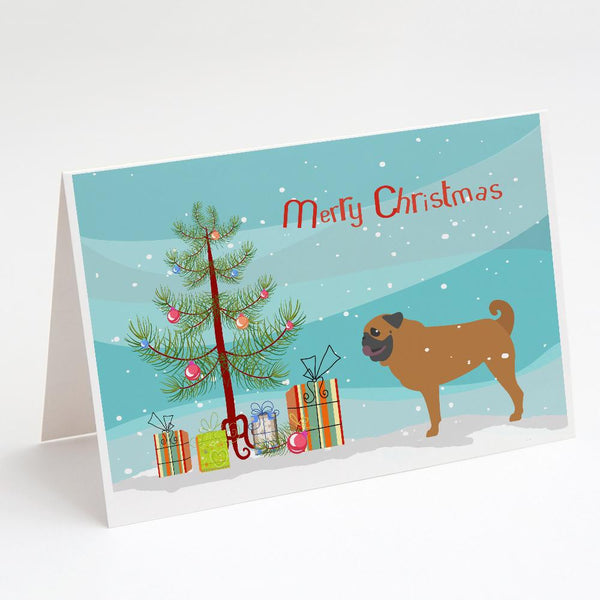 Buy this Pug Merry Christmas Tree Greeting Cards and Envelopes Pack of 8