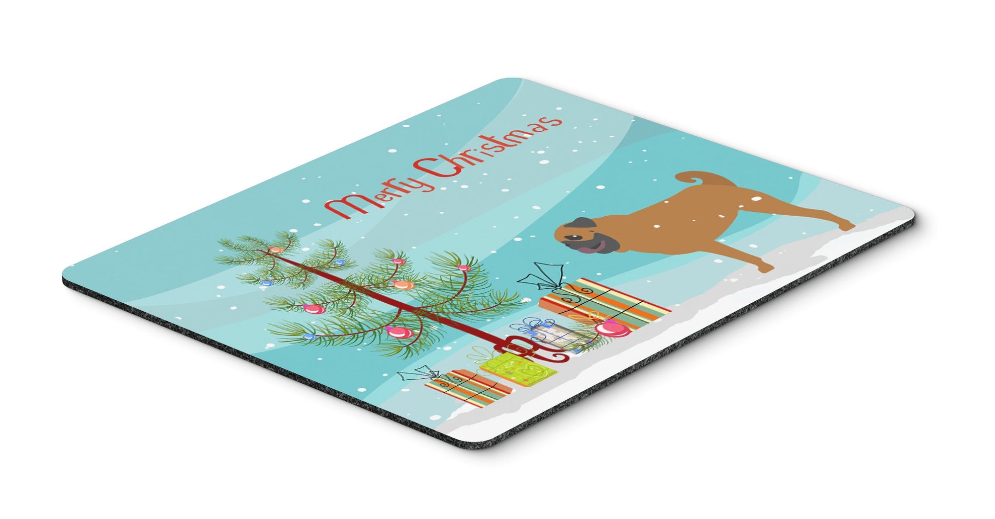 Pug Merry Christmas Tree Mouse Pad, Hot Pad or Trivet by Caroline's Treasures