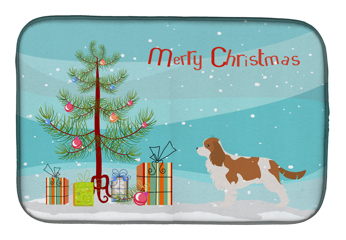 Cavalier King Charles Spaniel Merry Christmas Tree Dish Drying Mat BB2967DDM