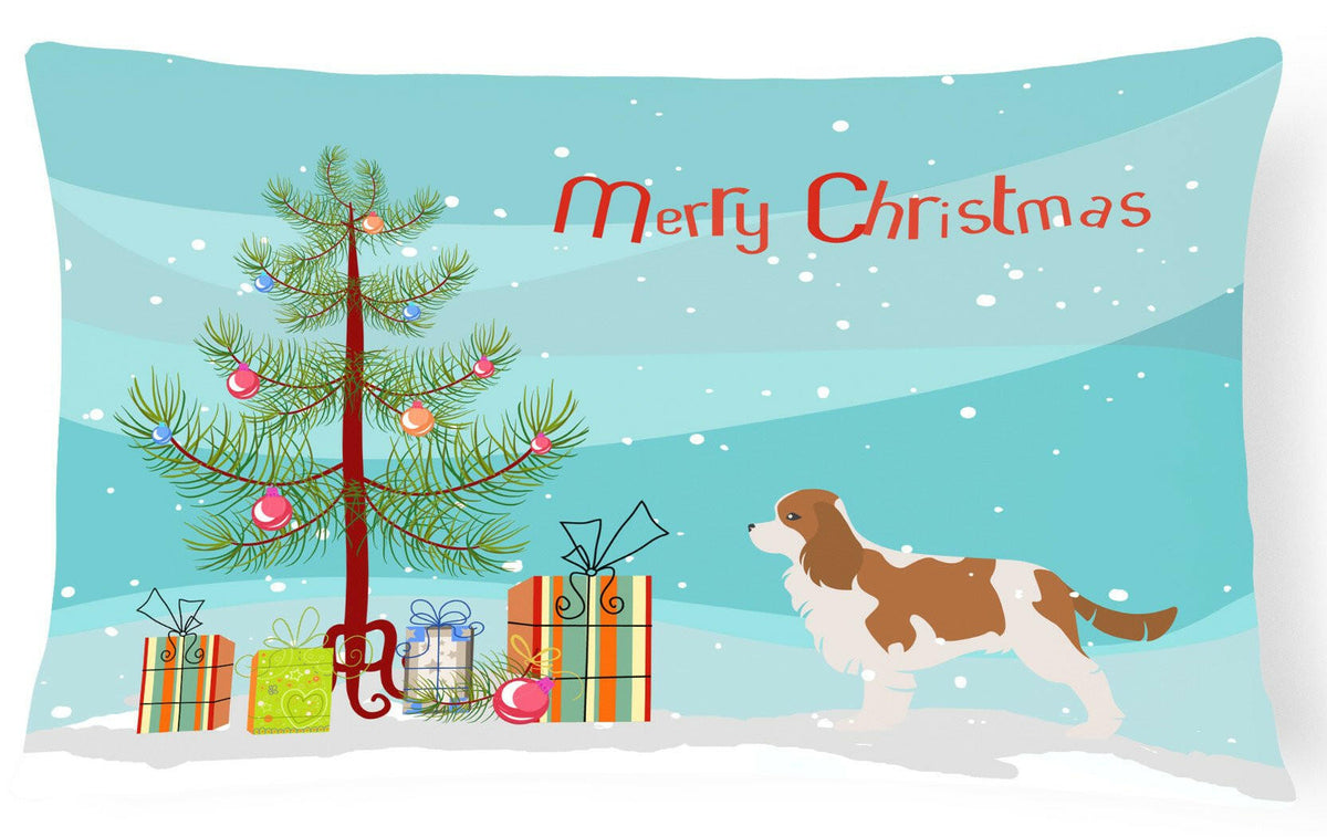 Cavalier King Charles Spaniel Merry Christmas Tree Canvas Fabric Decorative Pillow BB2967PW1216 by Caroline&#39;s Treasures