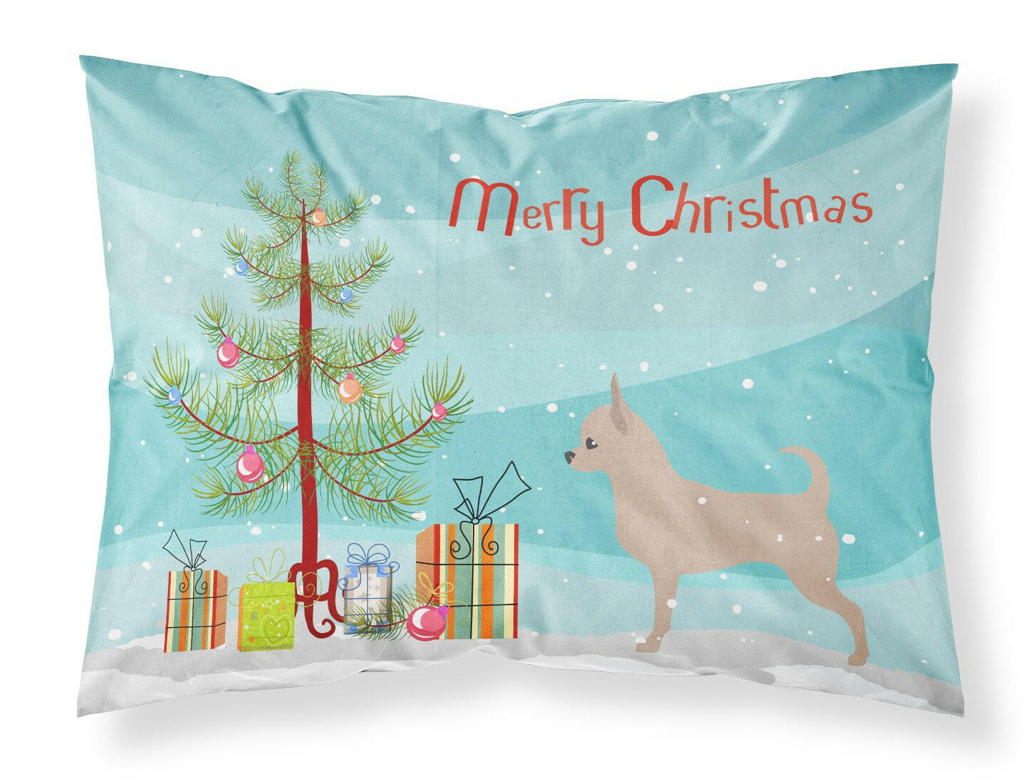 Chihuahua Merry Christmas Tree Fabric Standard Pillowcase BB2968PILLOWCASE by Caroline's Treasures