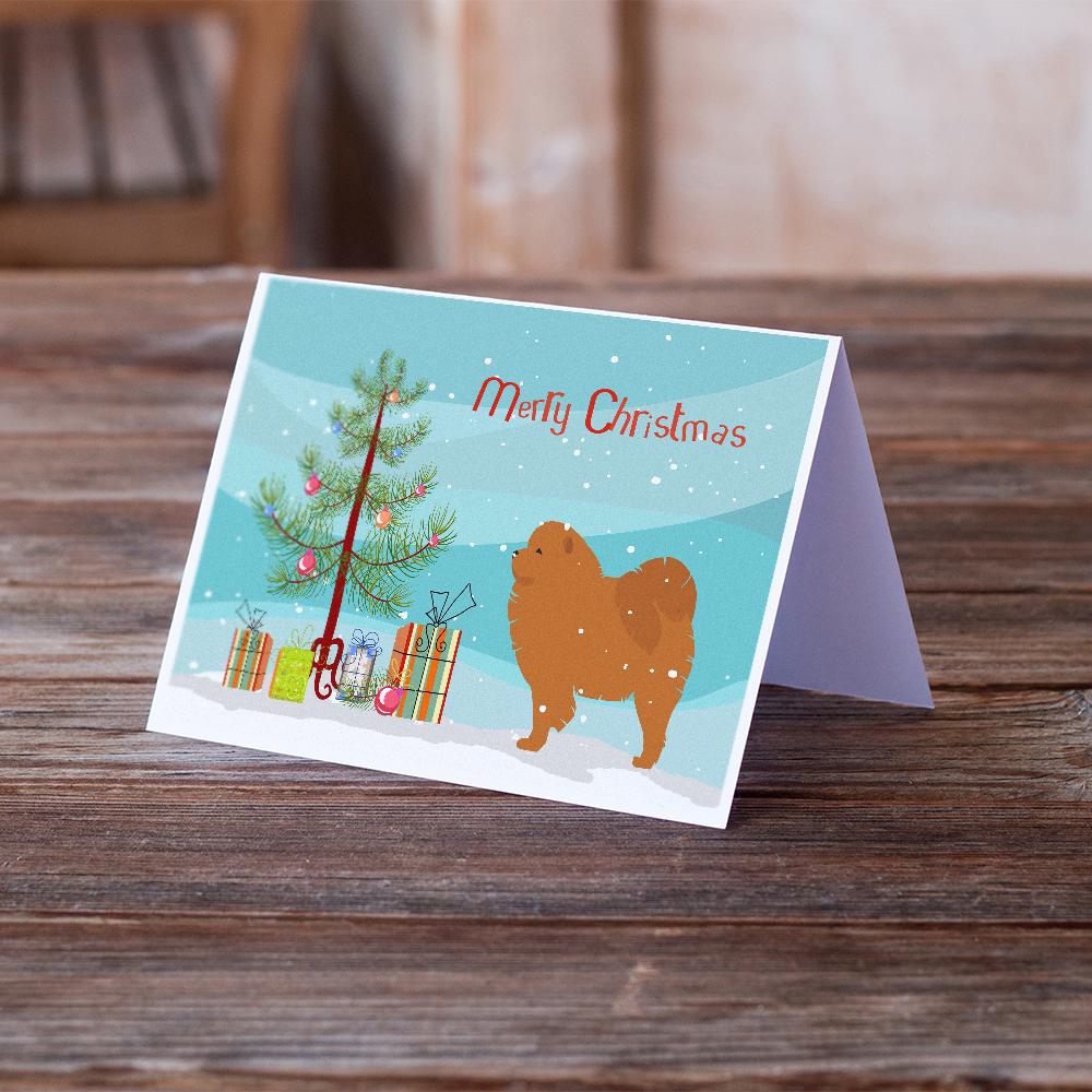 Chow Chow Merry Christmas Tree Greeting Cards and Envelopes Pack of 8 - the-store.com