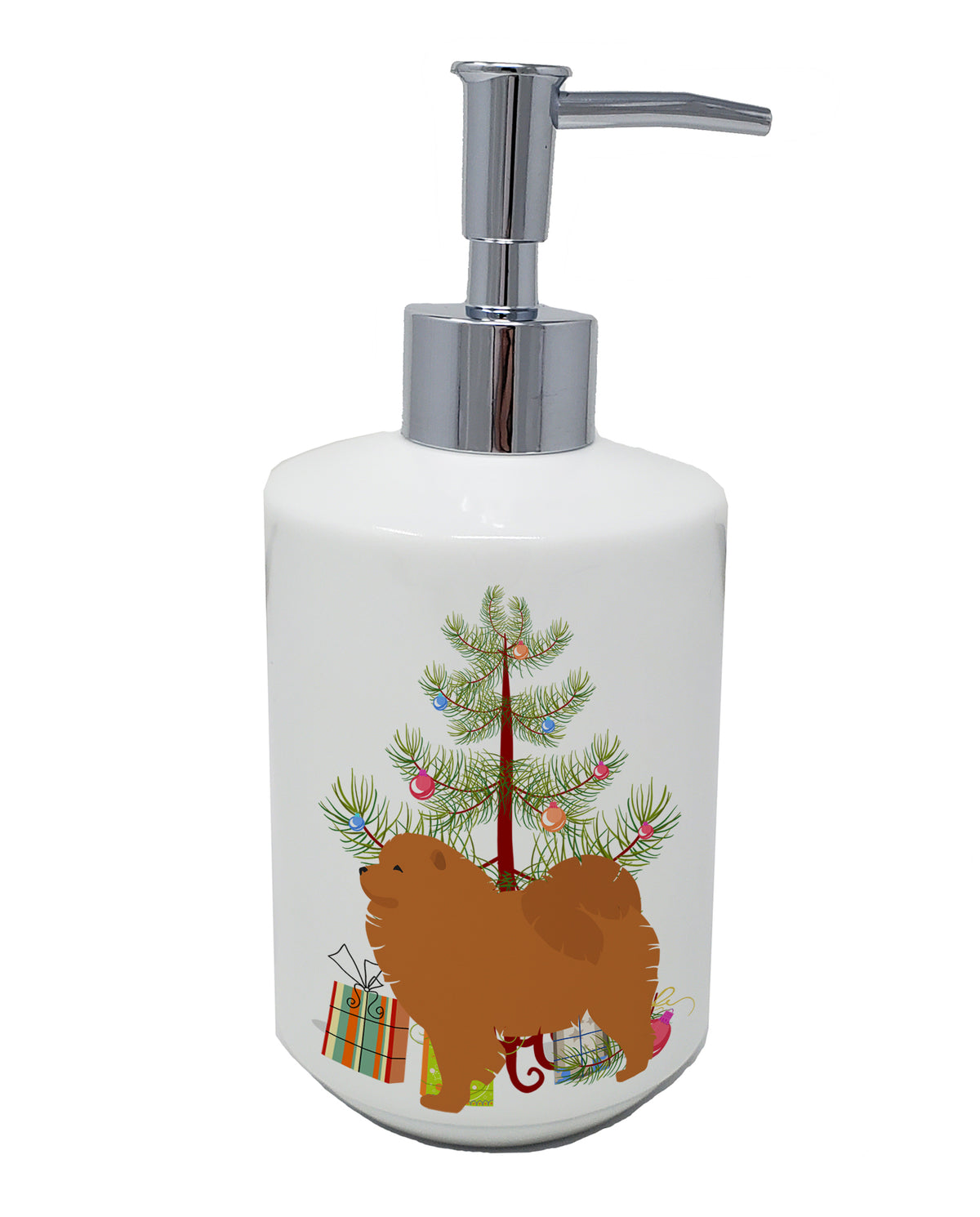 Buy this Chow Chow Merry Christmas Tree Ceramic Soap Dispenser