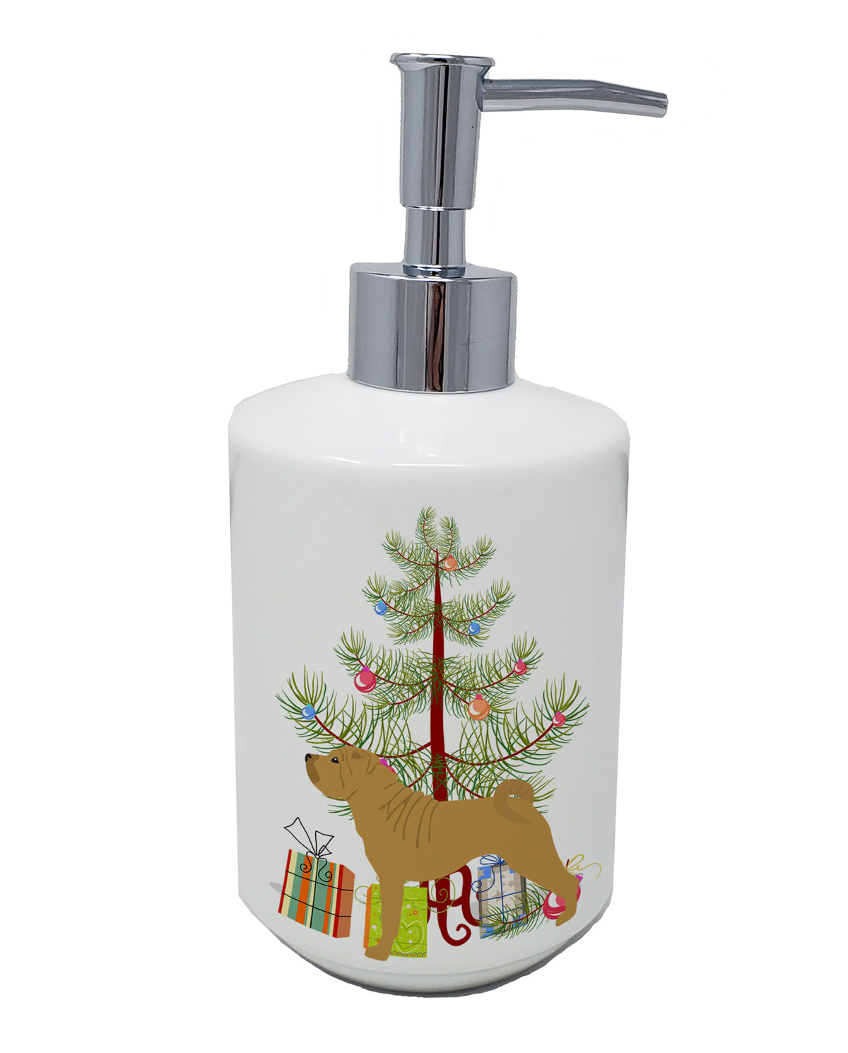 Buy this Shar Pei Merry Christmas Tree Ceramic Soap Dispenser