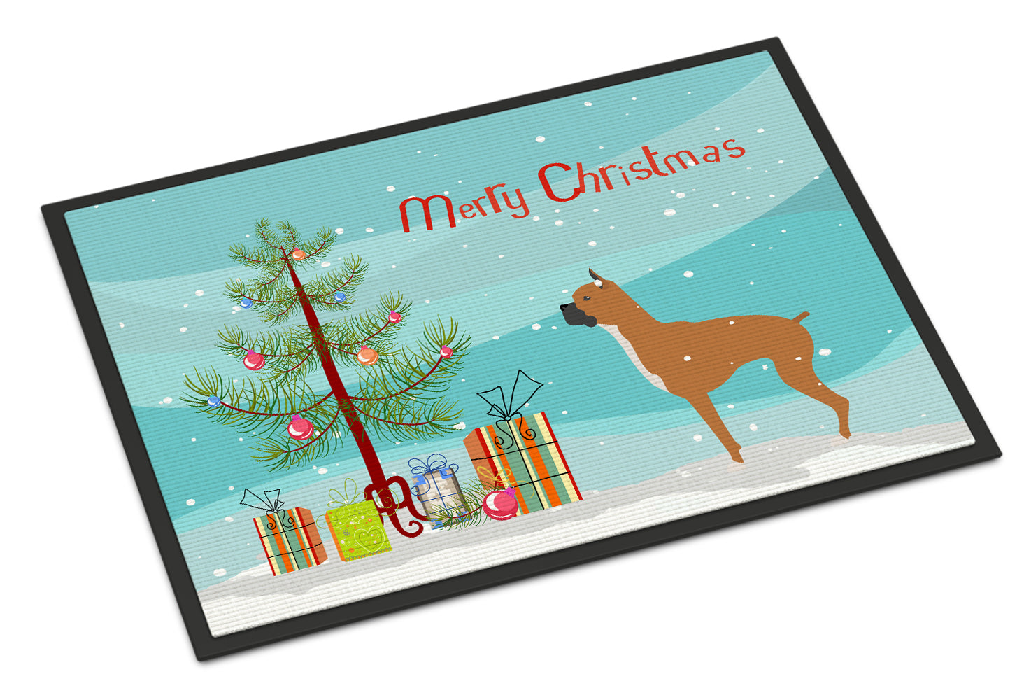 Boxer Merry Christmas Tree Indoor or Outdoor Mat 18x27 BB2971MAT - the-store.com