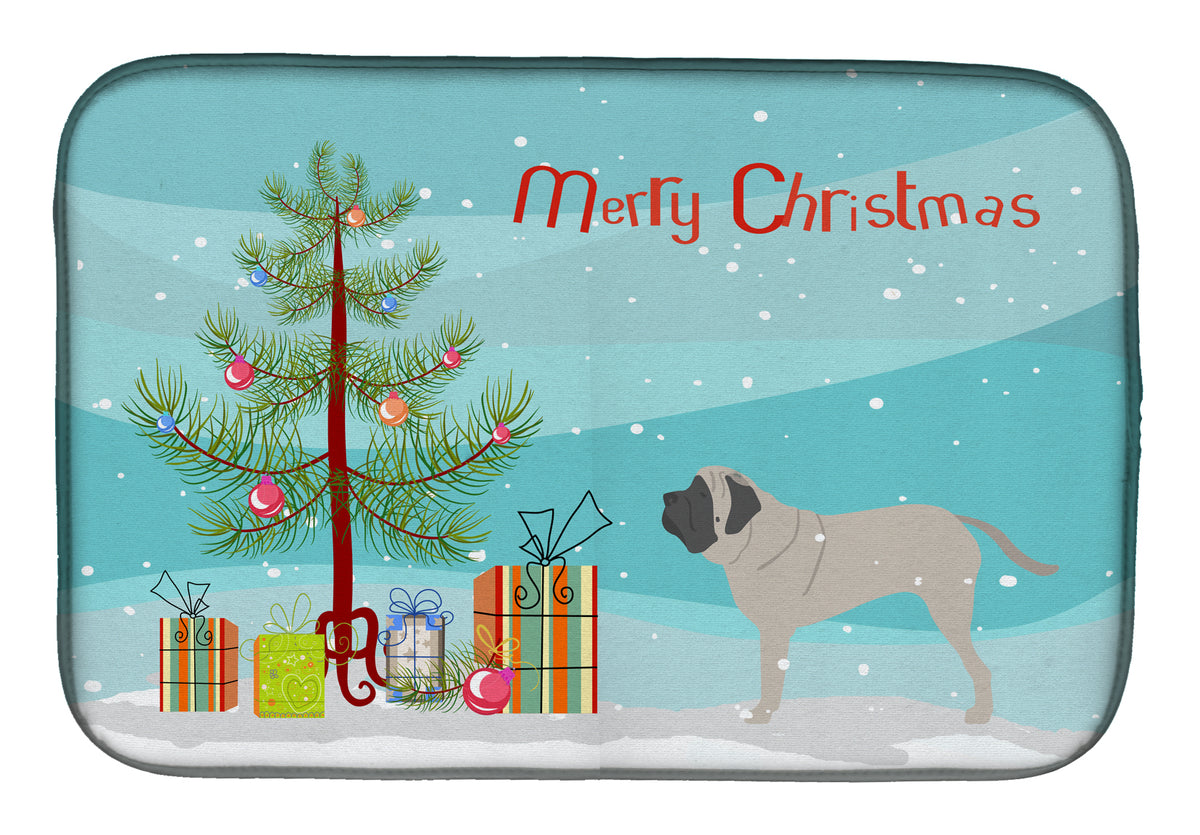 English Mastiff Merry Christmas Tree Dish Drying Mat BB2974DDM