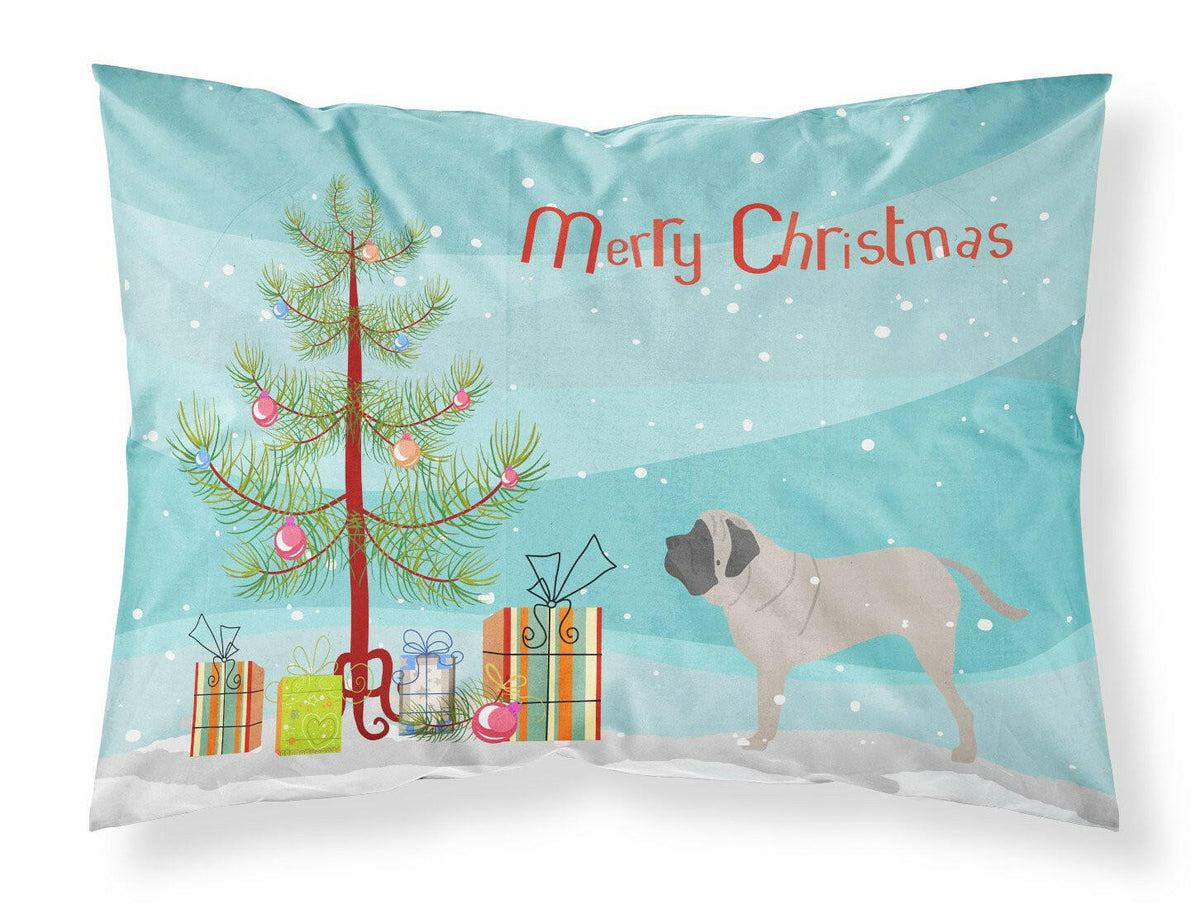 English Mastiff Merry Christmas Tree Fabric Standard Pillowcase BB2974PILLOWCASE by Caroline&#39;s Treasures
