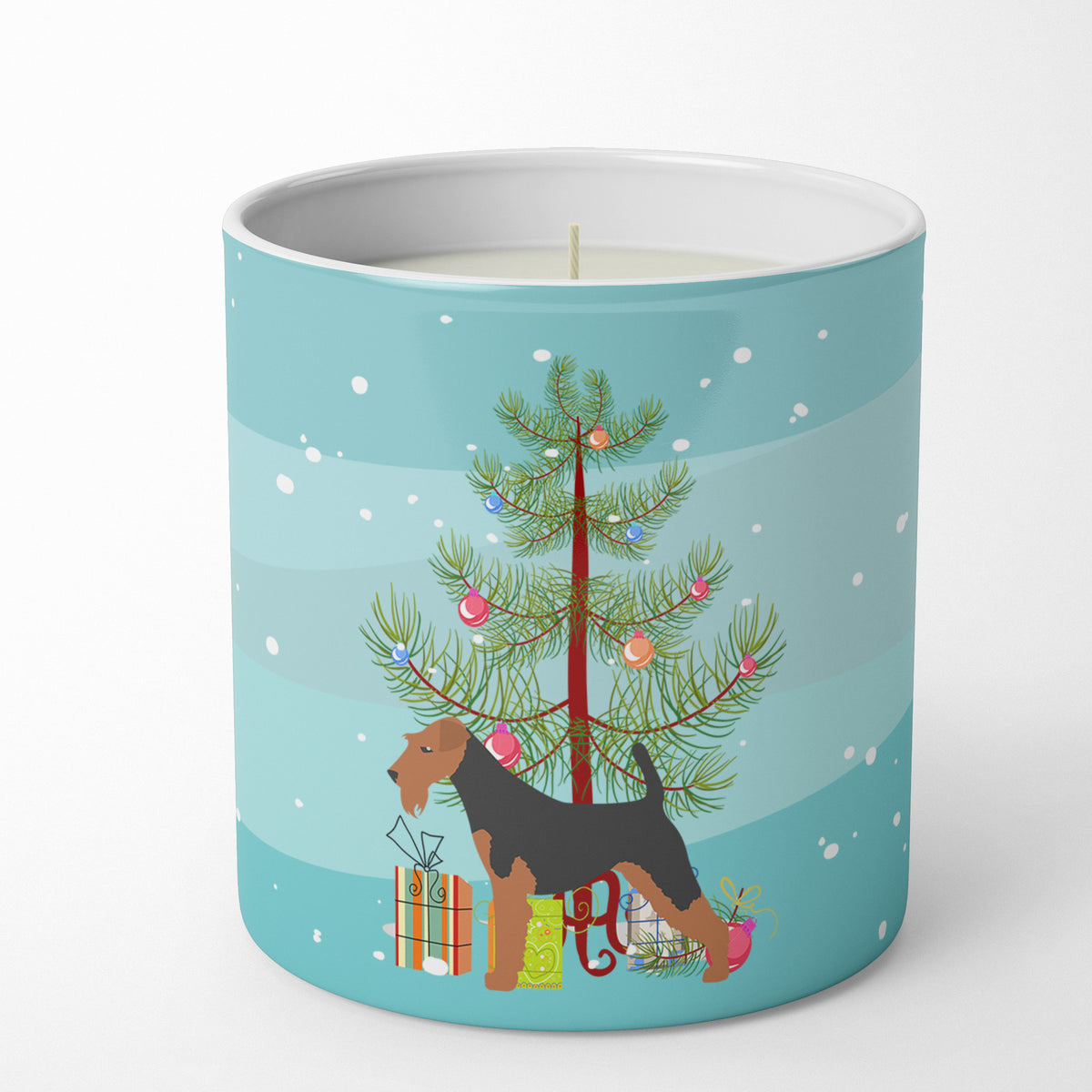 Buy this Airedale Terrier Merry Christmas Tree 10 oz Decorative Soy Candle