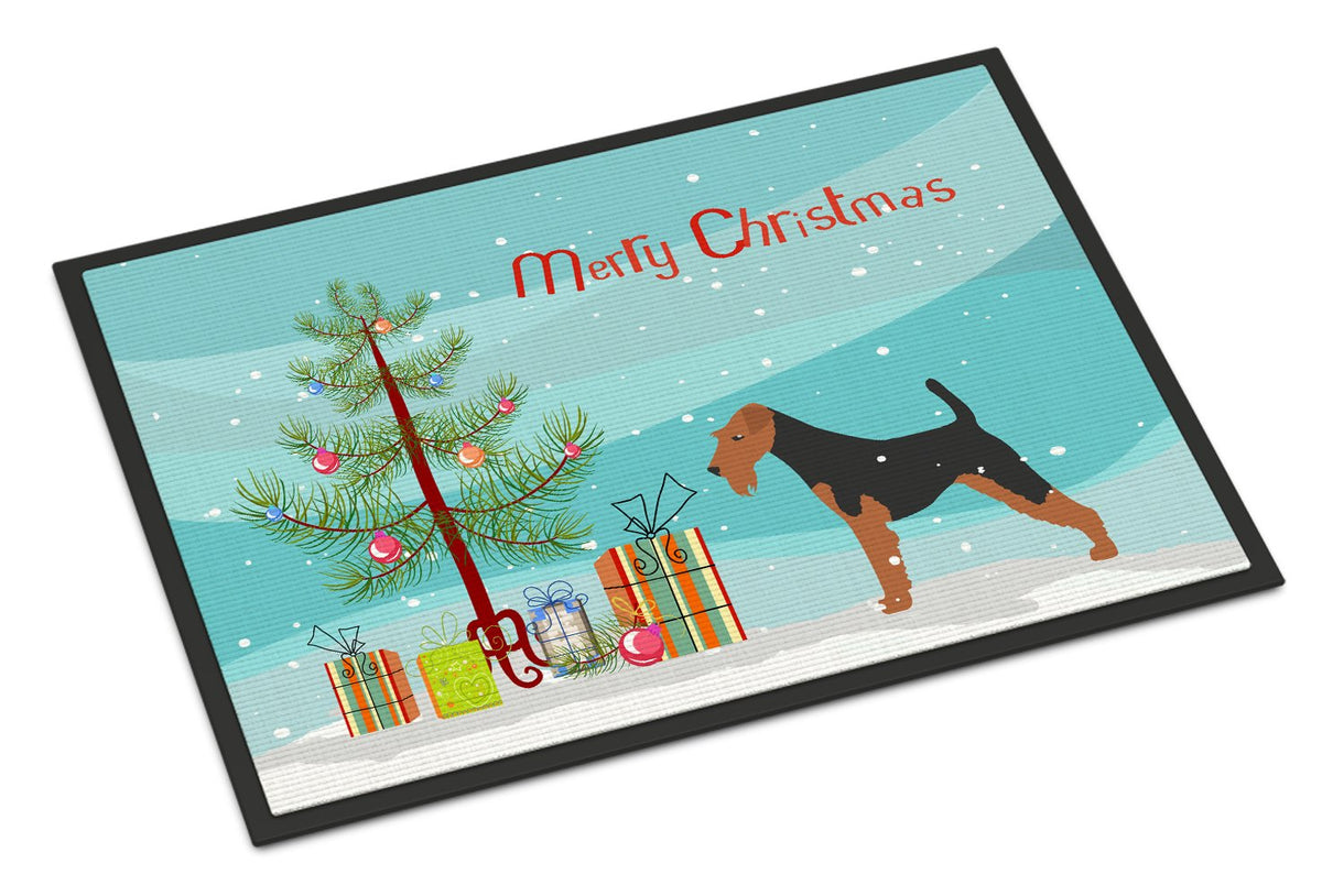 Airedale Terrier Merry Christmas Tree Indoor or Outdoor Mat 24x36 BB2975JMAT by Caroline&#39;s Treasures