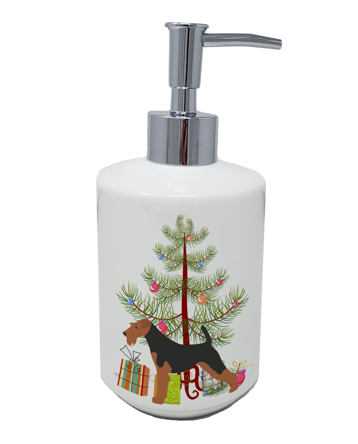 Buy this Airedale Terrier Merry Christmas Tree Ceramic Soap Dispenser