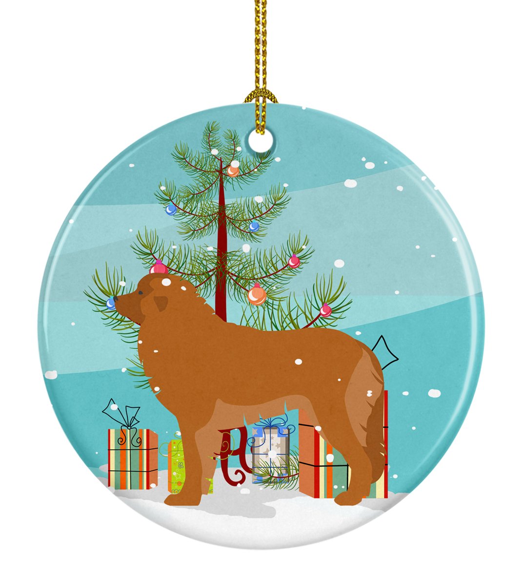 Leonberger Merry Christmas Tree Ceramic Ornament BB2976CO1 by Caroline&#39;s Treasures