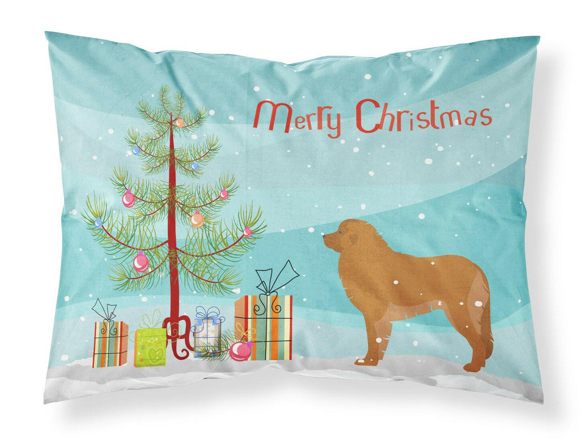 Leonberger Merry Christmas Tree Fabric Standard Pillowcase BB2976PILLOWCASE by Caroline&#39;s Treasures