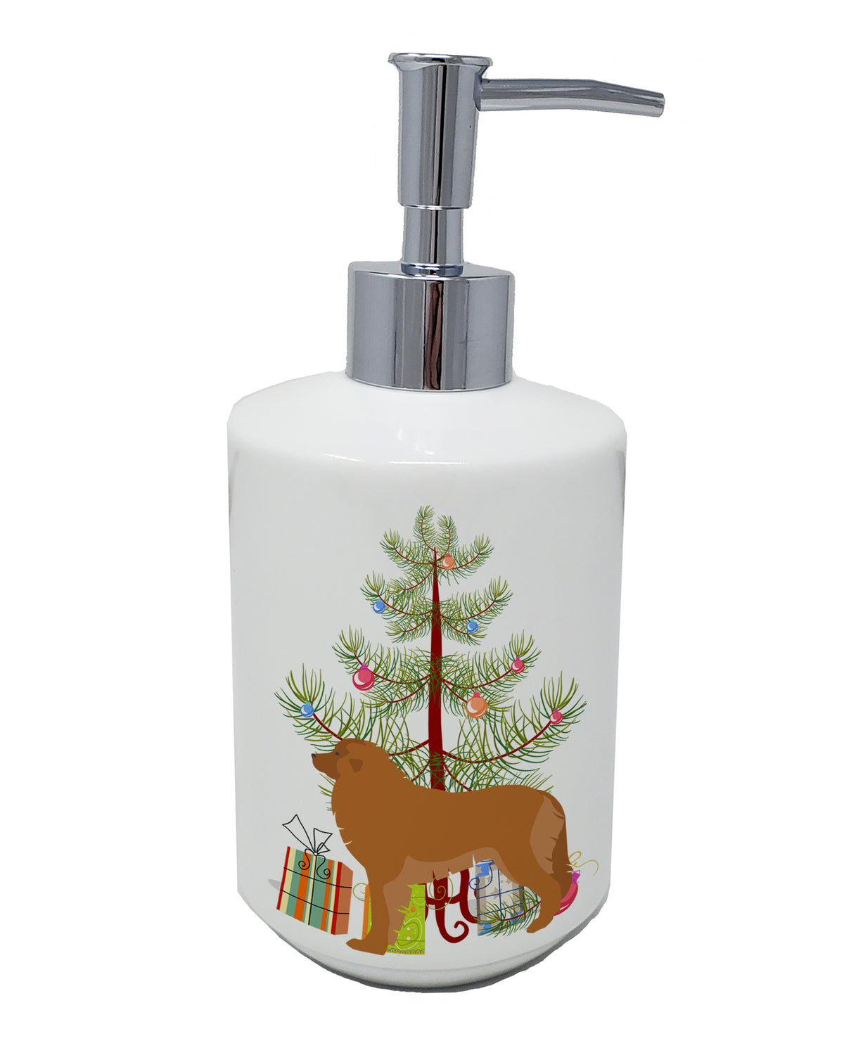 Buy this Leonberger Merry Christmas Tree Ceramic Soap Dispenser