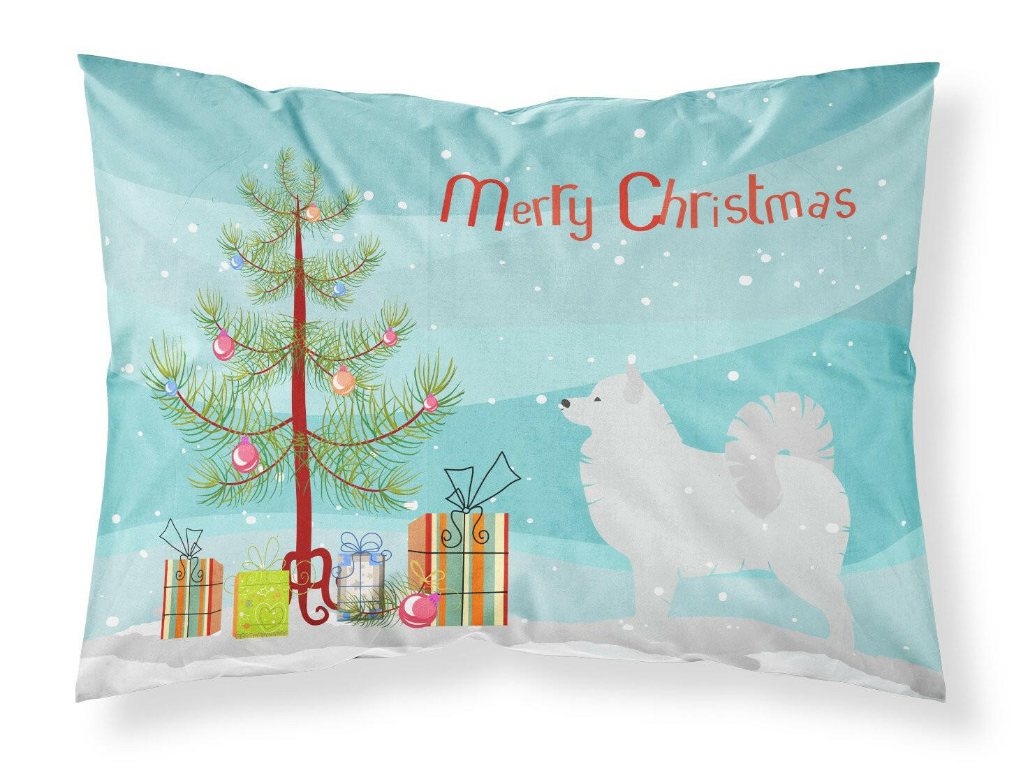 Samoyed Merry Christmas Tree Fabric Standard Pillowcase BB2977PILLOWCASE by Caroline's Treasures
