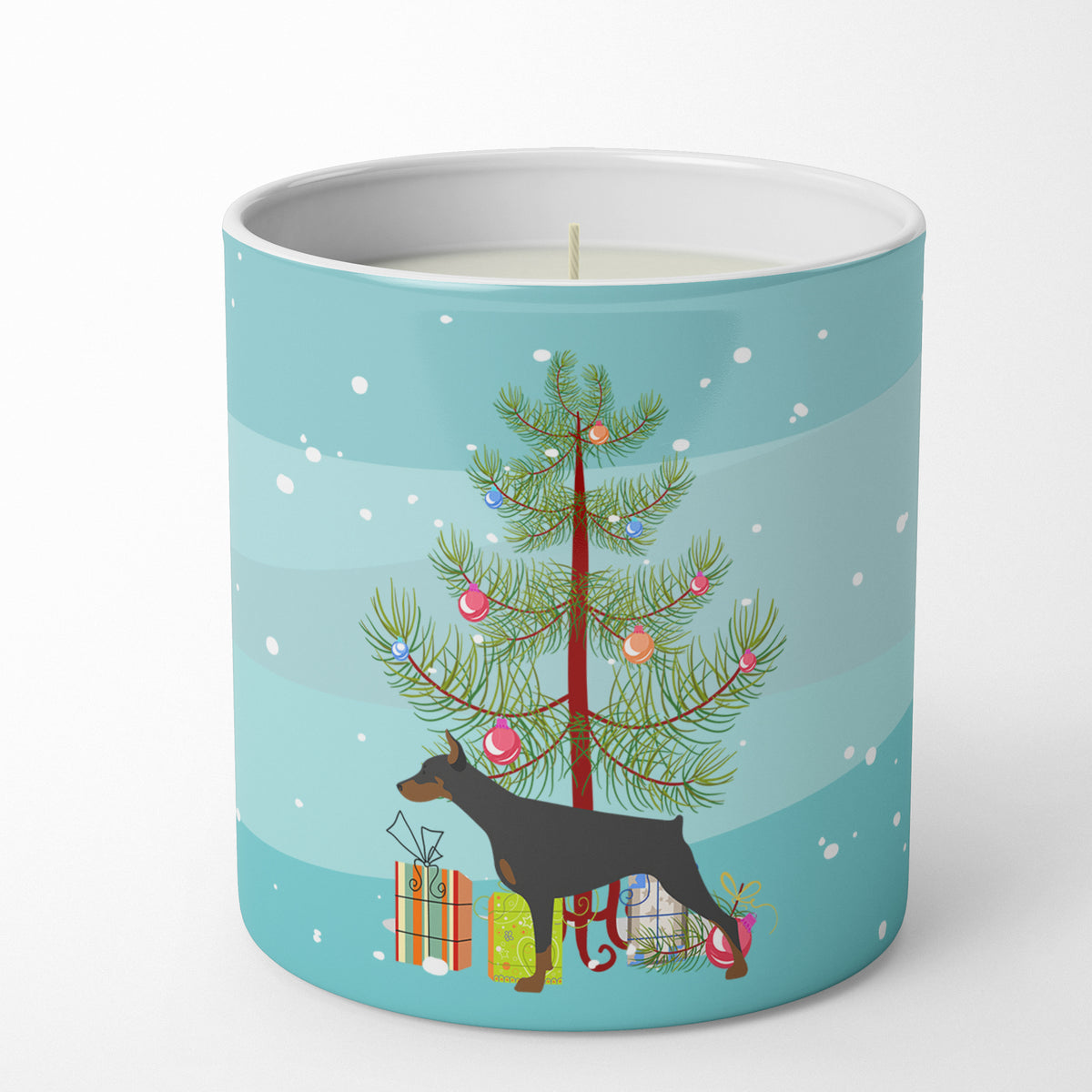 Buy this Doberman Pinscher Merry Christmas Tree 10 oz Decorative Soy Candle