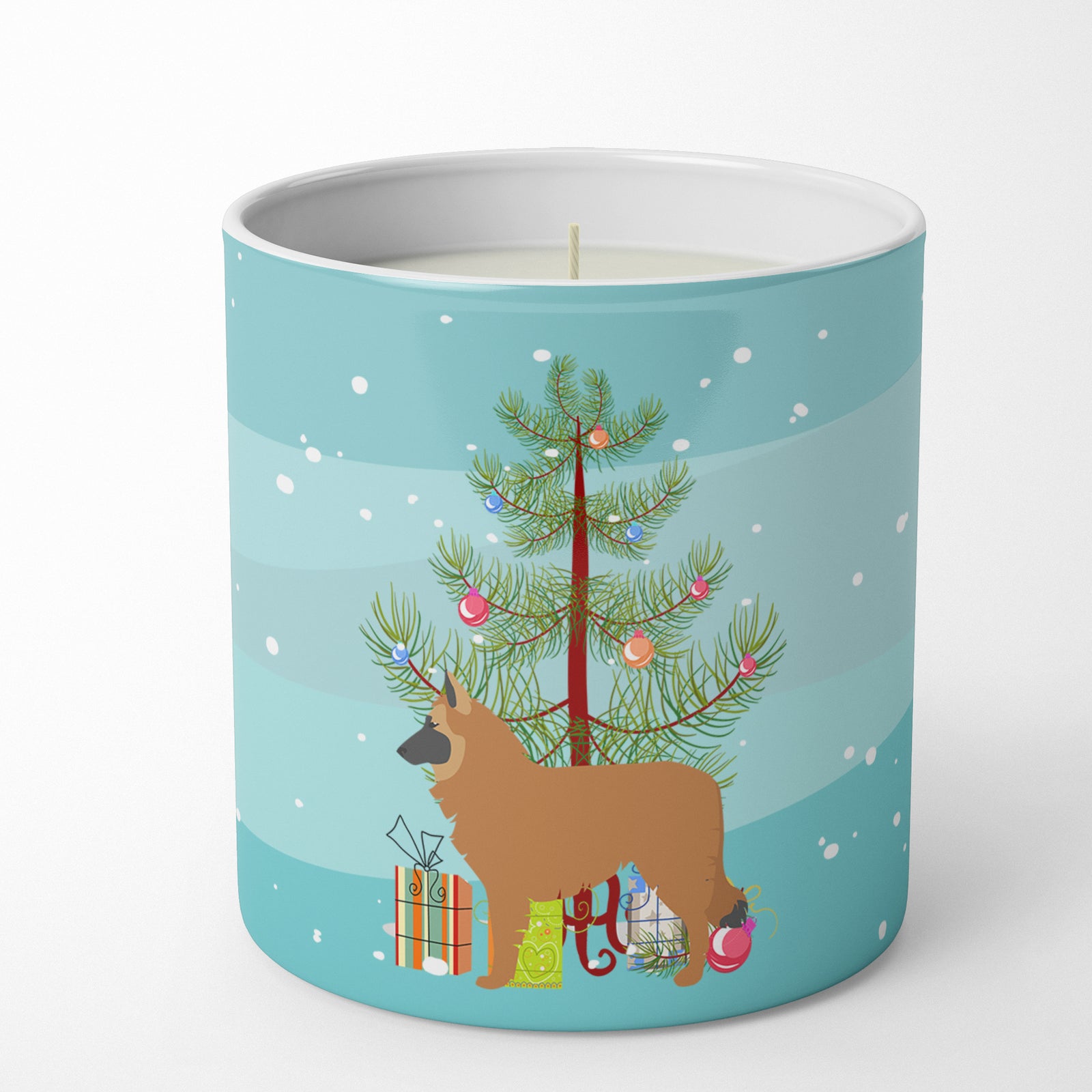 Buy this Belgian Shepherd Merry Christmas Tree 10 oz Decorative Soy Candle