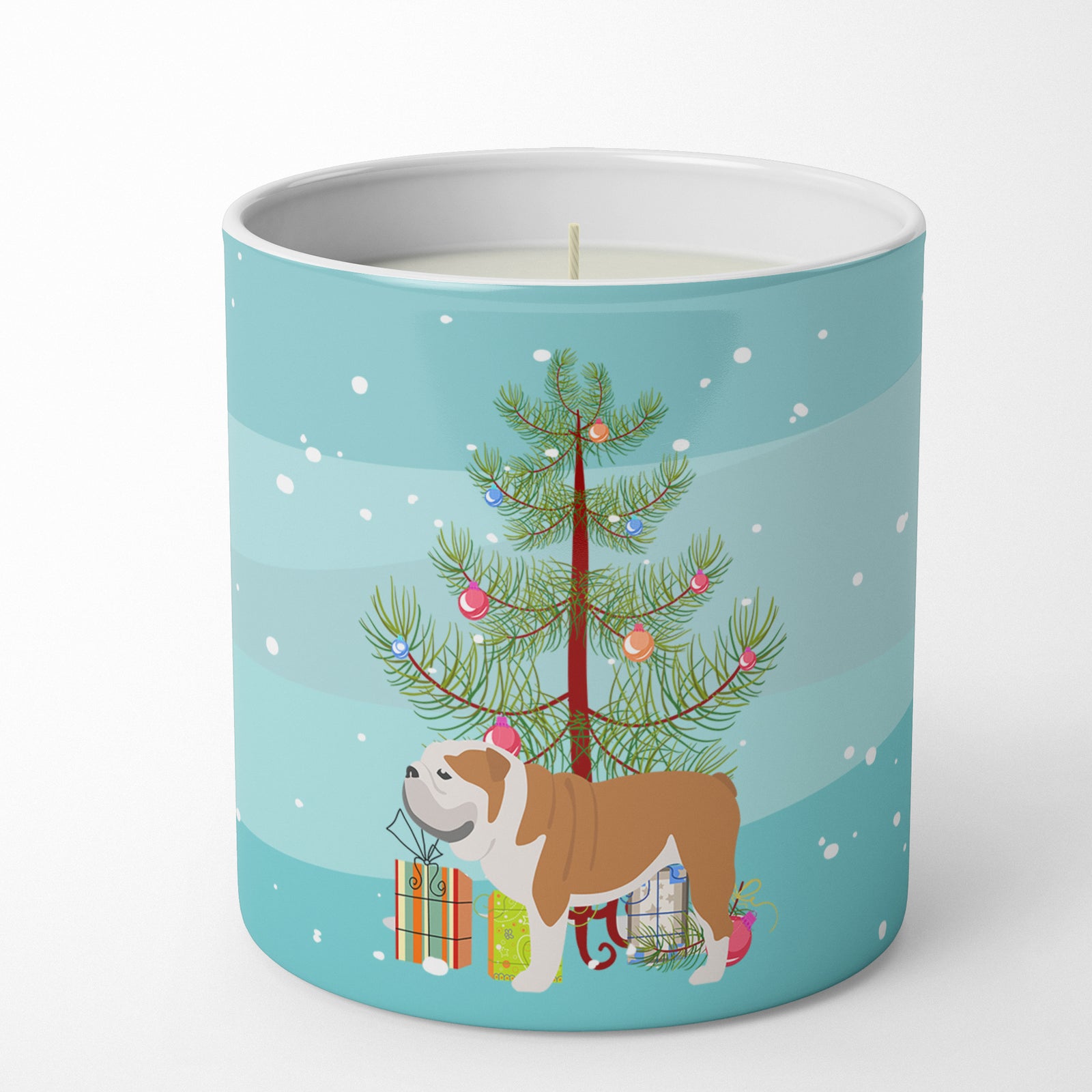 Buy this English Bulldog Merry Christmas Tree 10 oz Decorative Soy Candle