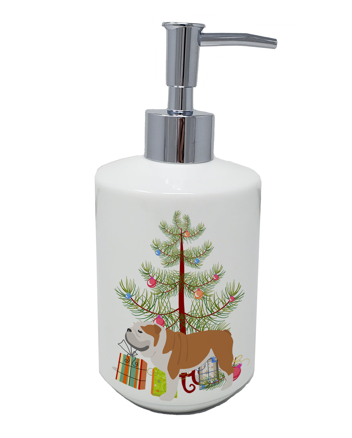 Buy this English Bulldog Merry Christmas Tree Ceramic Soap Dispenser