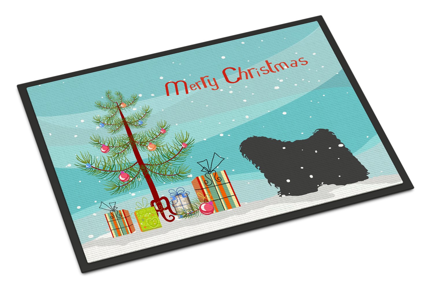 Puli Merry Christmas Tree Indoor or Outdoor Mat 24x36 BB2981JMAT by Caroline's Treasures