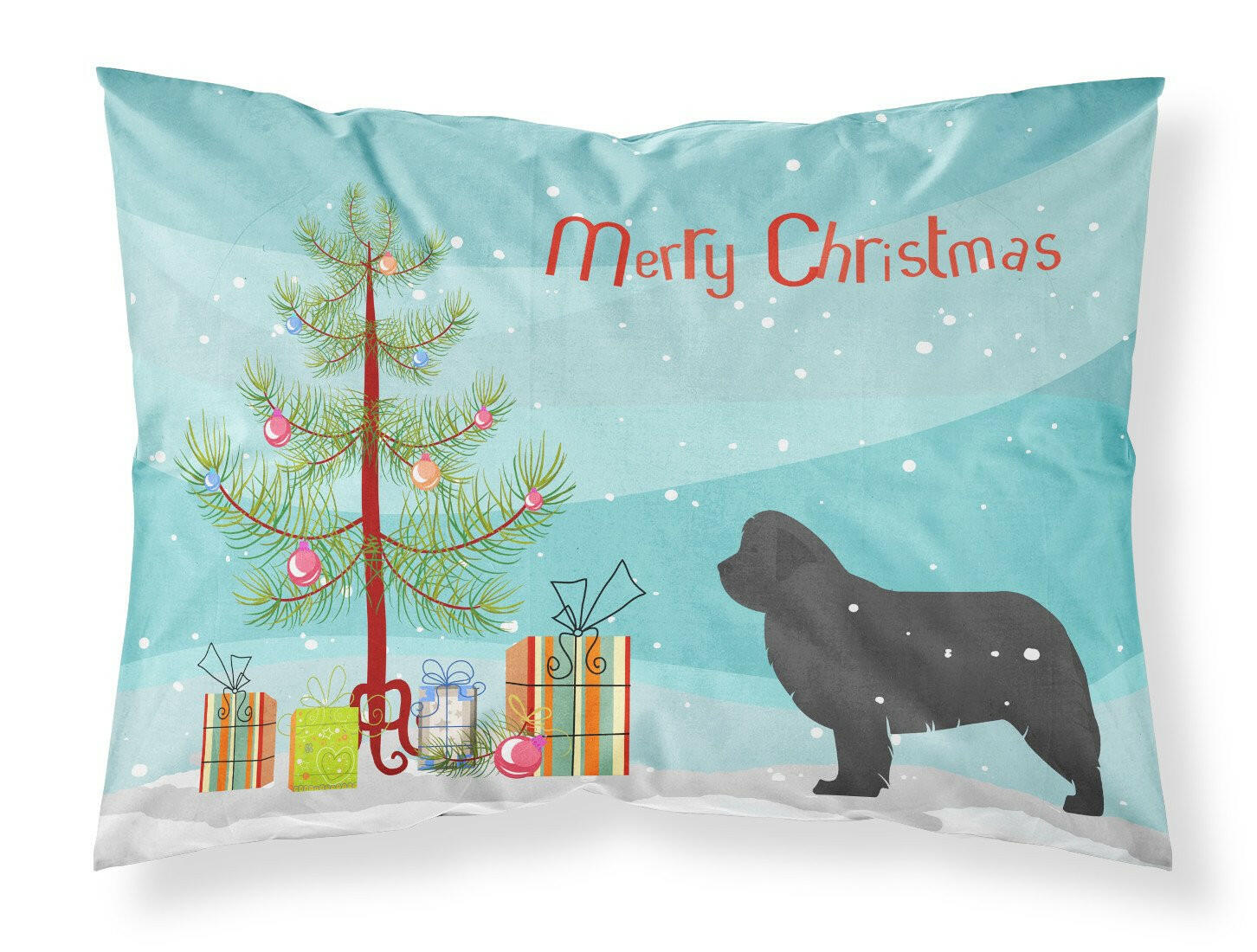 Newfoundland Merry Christmas Tree Fabric Standard Pillowcase BB2982PILLOWCASE by Caroline's Treasures