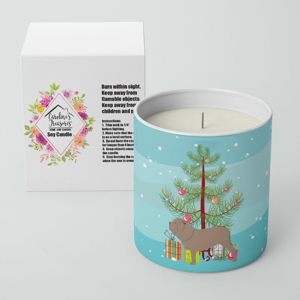 Neapolitan Mastiff Merry Christmas Tree 10 oz Decorative Soy Candle - the-store.com