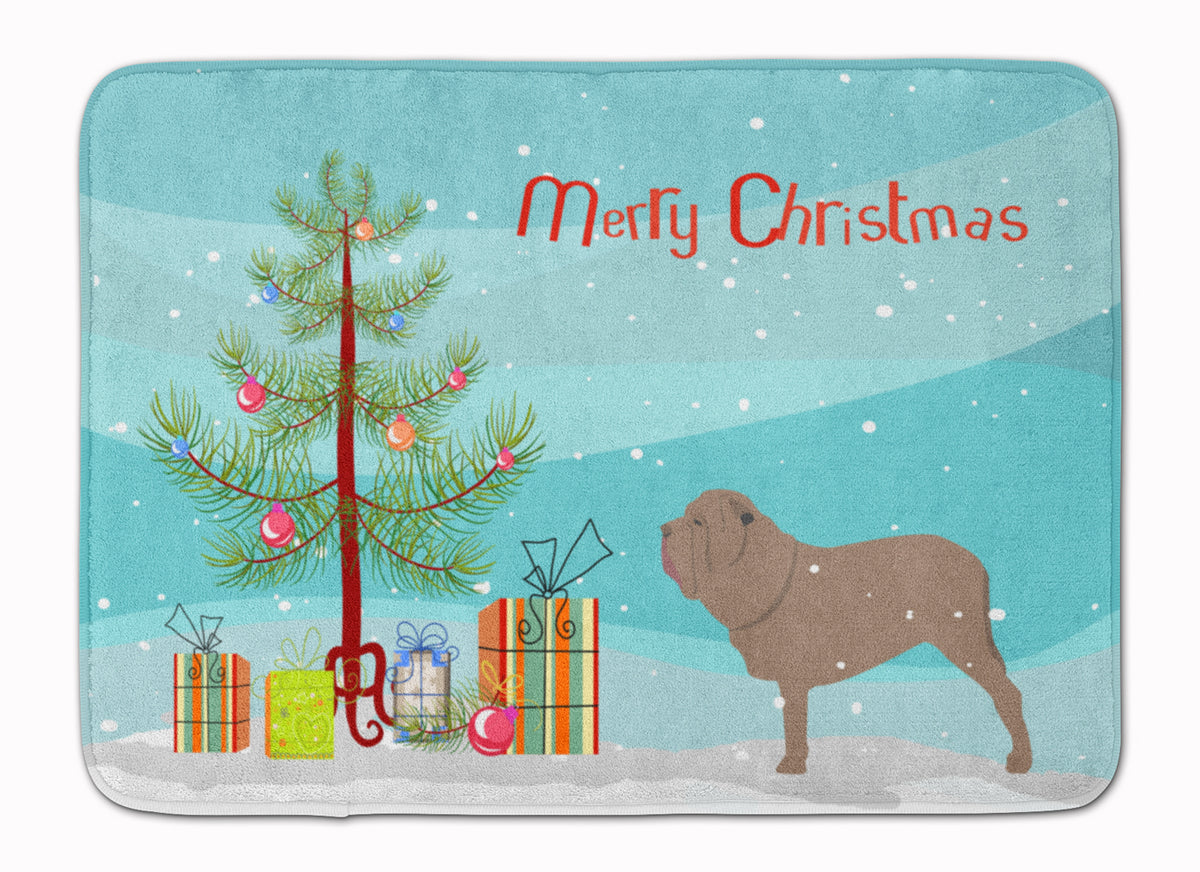 Neapolitan Mastiff Merry Christmas Tree Machine Washable Memory Foam Mat BB2983RUG - the-store.com
