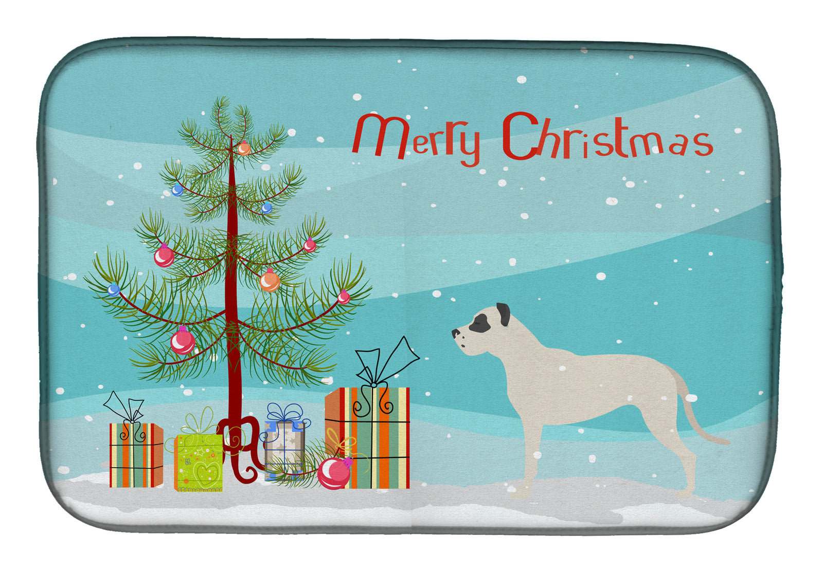 Dogo Argentino Merry Christmas Tree Dish Drying Mat BB2985DDM  the-store.com.