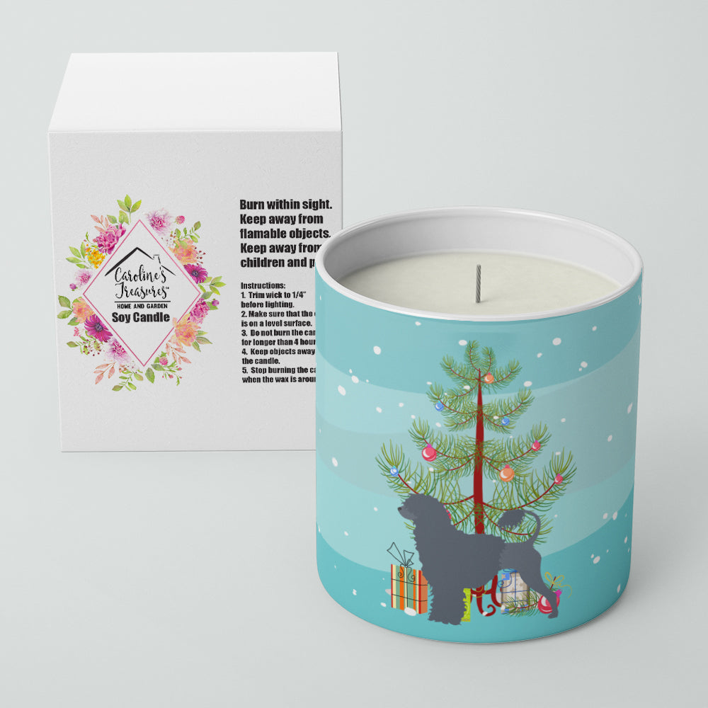 Portuguese Water Dog Merry Christmas Tree 10 oz Decorative Soy Candle - the-store.com