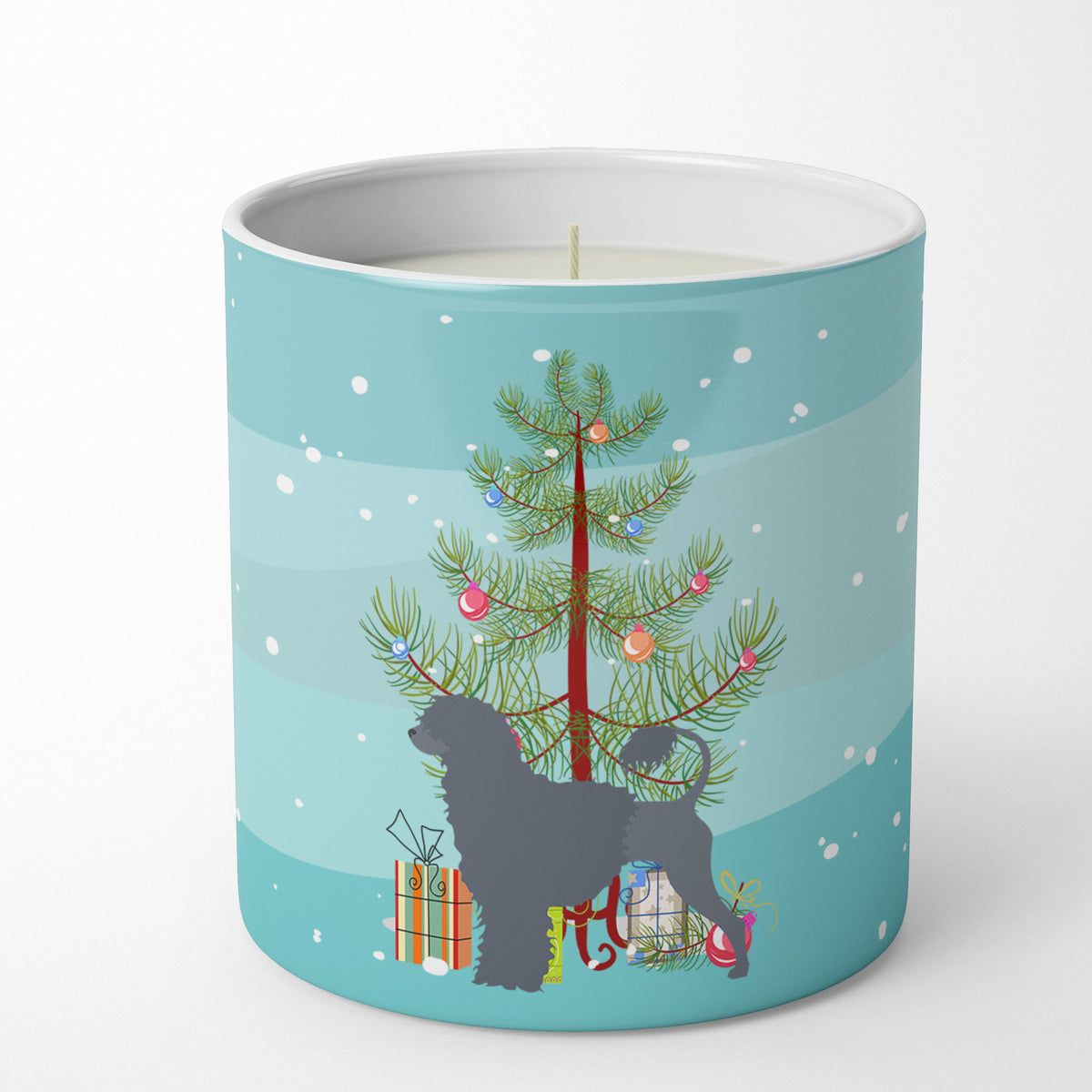 Buy this Portuguese Water Dog Merry Christmas Tree 10 oz Decorative Soy Candle