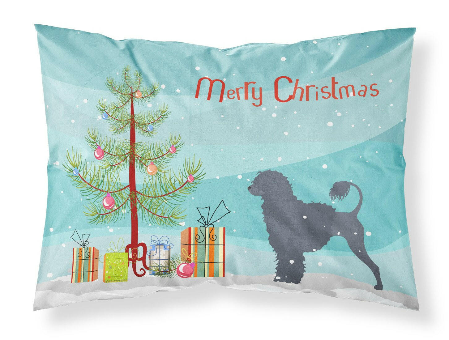 Portuguese Water Dog Merry Christmas Tree Fabric Standard Pillowcase BB2986PILLOWCASE by Caroline's Treasures