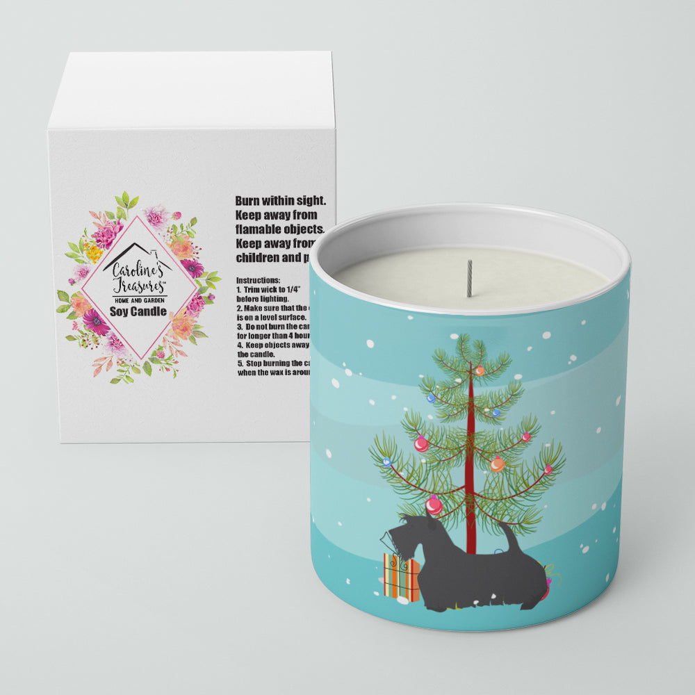 Scottish Terrier Merry Christmas Tree 10 oz Decorative Soy Candle - the-store.com