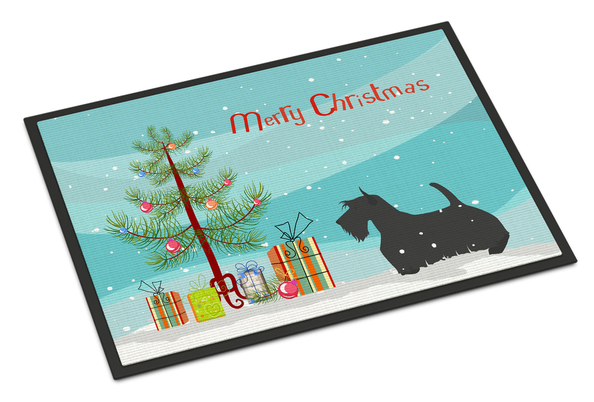 Scottish Terrier Merry Christmas Tree Indoor or Outdoor Mat 18x27 BB2987MAT - the-store.com