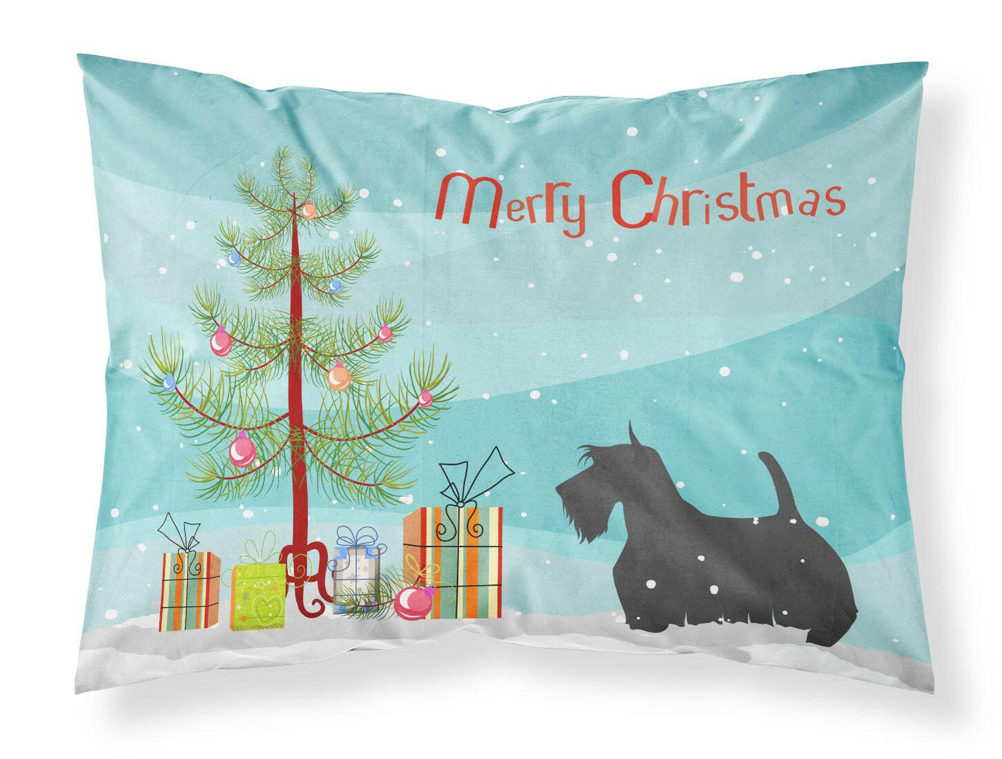 Scottish Terrier Merry Christmas Tree Fabric Standard Pillowcase BB2987PILLOWCASE by Caroline's Treasures